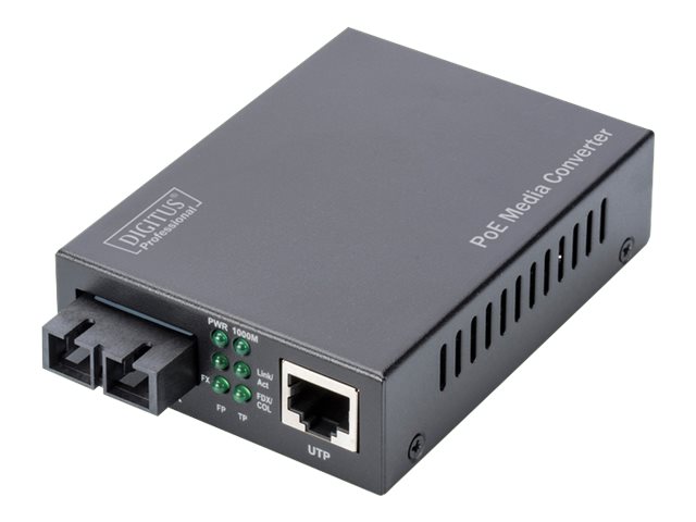 DIGITUS Gigabit PoE Medienkonverter, RJ45 / SC, MM, PSE