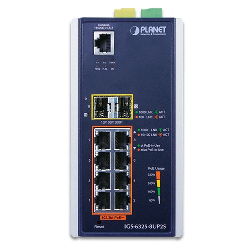 Planet IGS-6325-8UP2S - Managed - L3 - Gigabit Ethernet (10/100/1000) - Vollduplex - Power over Ethernet (PoE), Ansicht 2