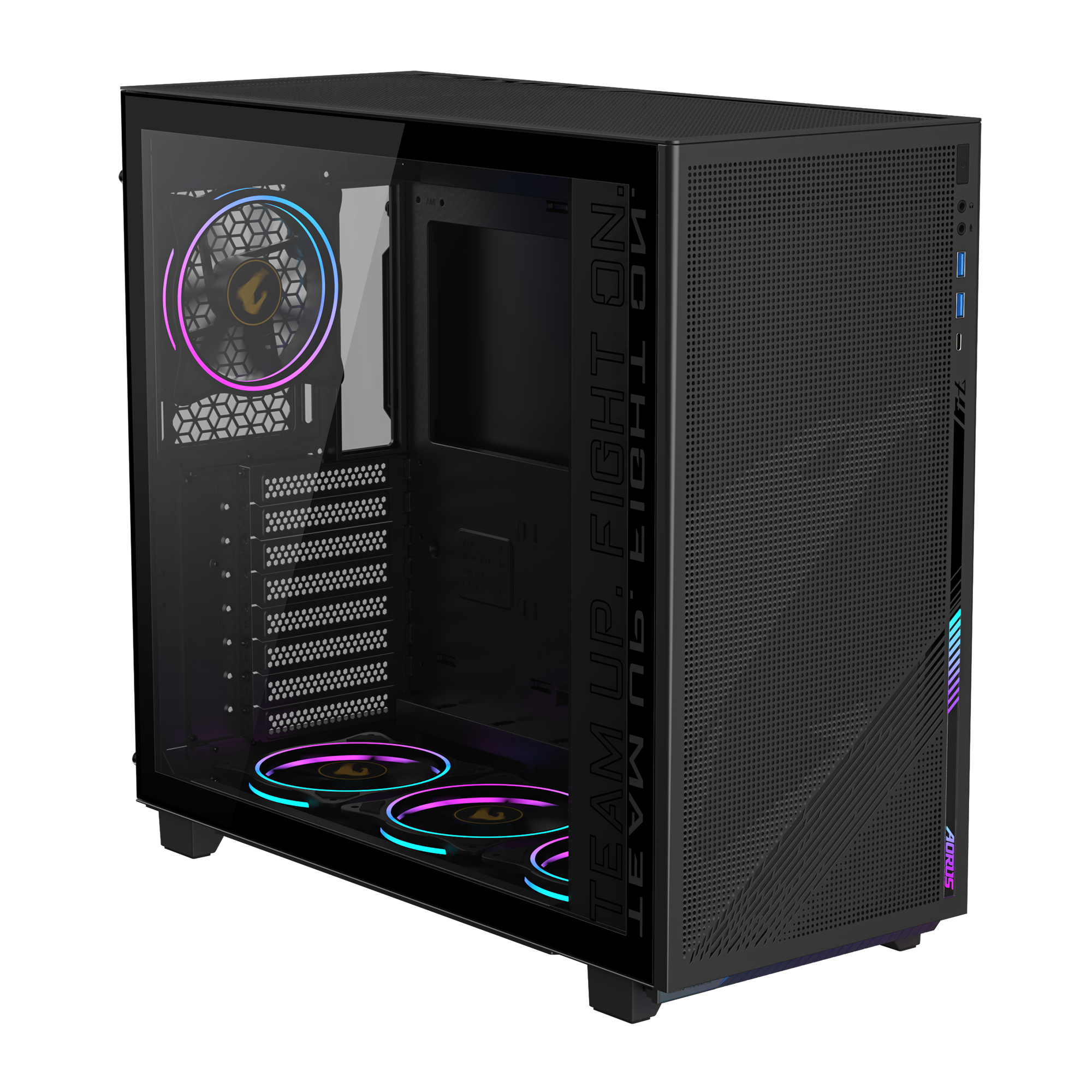 Gigabyte AORUS C400 GLASS - Mid tower - ATX - Seitenteil mit Fenster (gehärtetes Glas), Ansicht 3