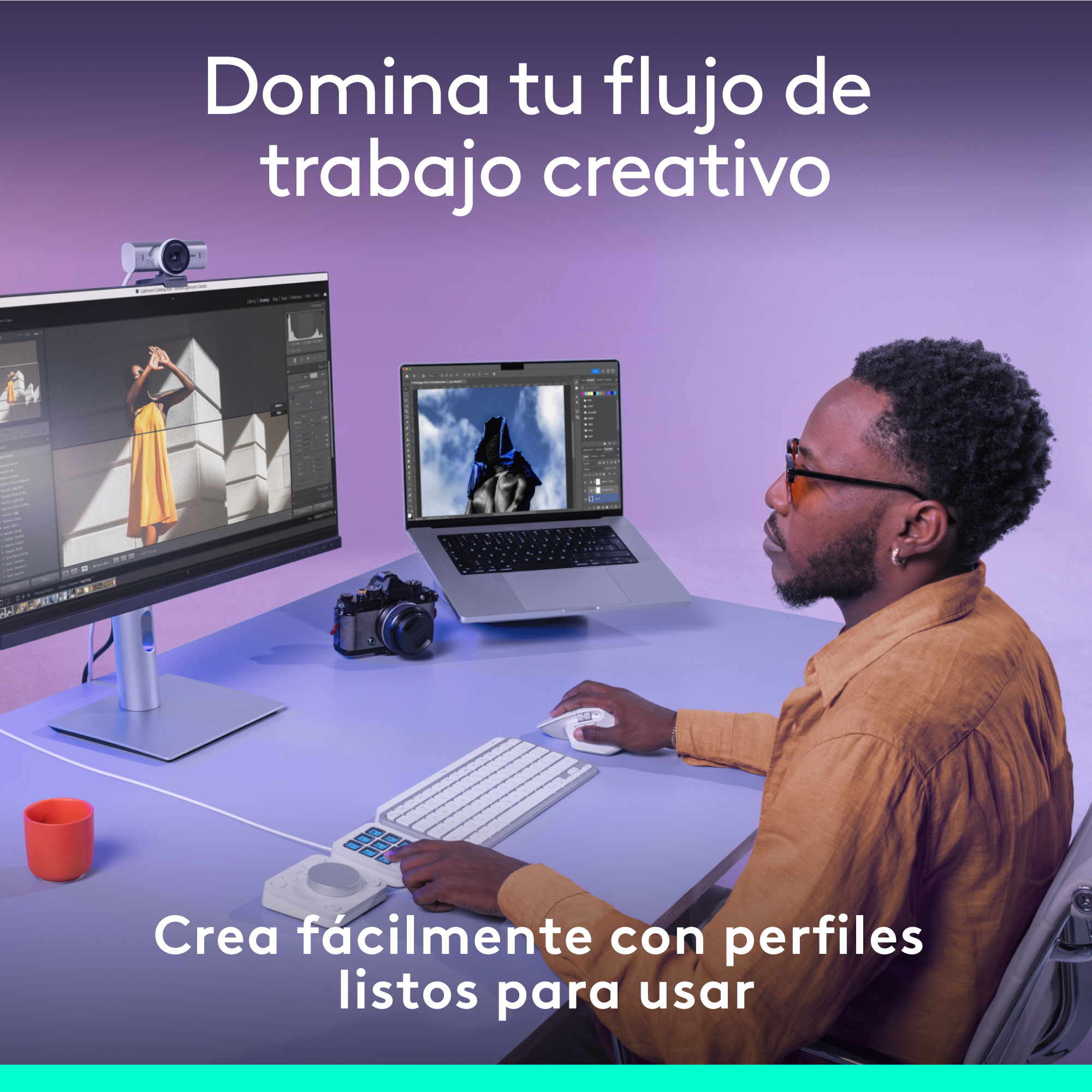 Logitech Master Series MX Creative Console - Tastatur- und Ziffernblockset, Ansicht 3