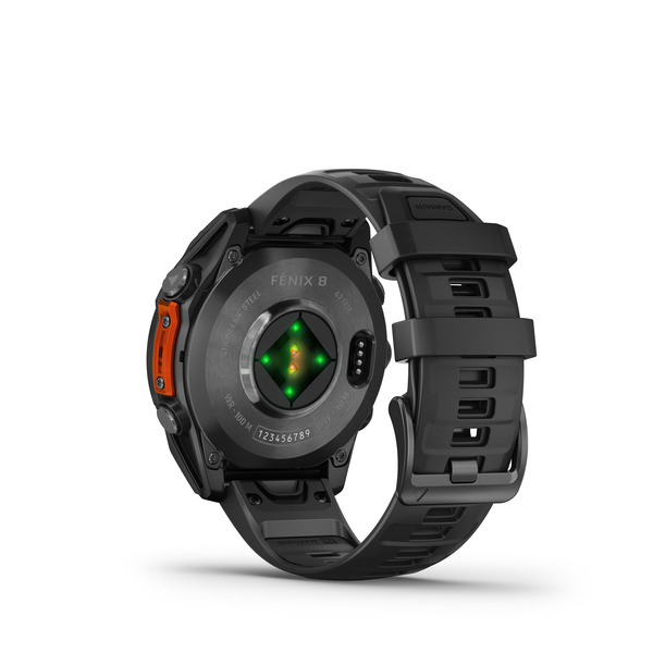 Garmin Fenix 8 - 47 mm - Slate Gray - Silikon - schwarz - Handgelenkgröße: 125-208 mm - Anzeige 3.556 cm (1.4), Ansicht 4