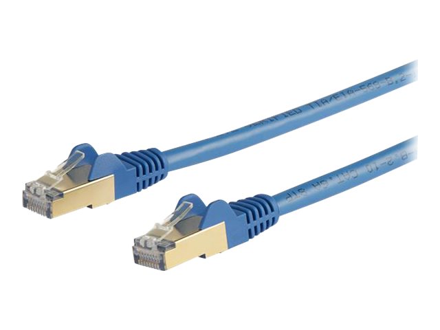 StarTech.com 2m CAT6A Ethernet Cable, 10 Gigabit Shielded Snagless RJ45 100W PoE Patch Cord, CAT 6A 10GbE STP Network Cable w/Strain Relief, Blue, Fluke Tested/UL Certified Wiring/TIA - Category 6A - 26AWG (6ASPAT2MBL) - Patch-Kabel - RJ-45 (M) zu RJ...