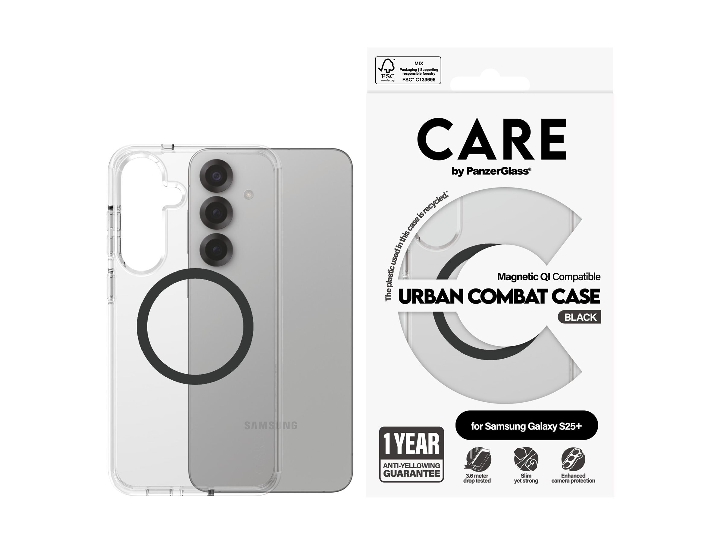 PanzerGlass CARE by PanzerGlass Urban Combat - Hintere Abdeckung für Samsung Galaxy S25+ - transparent, Ansicht 3