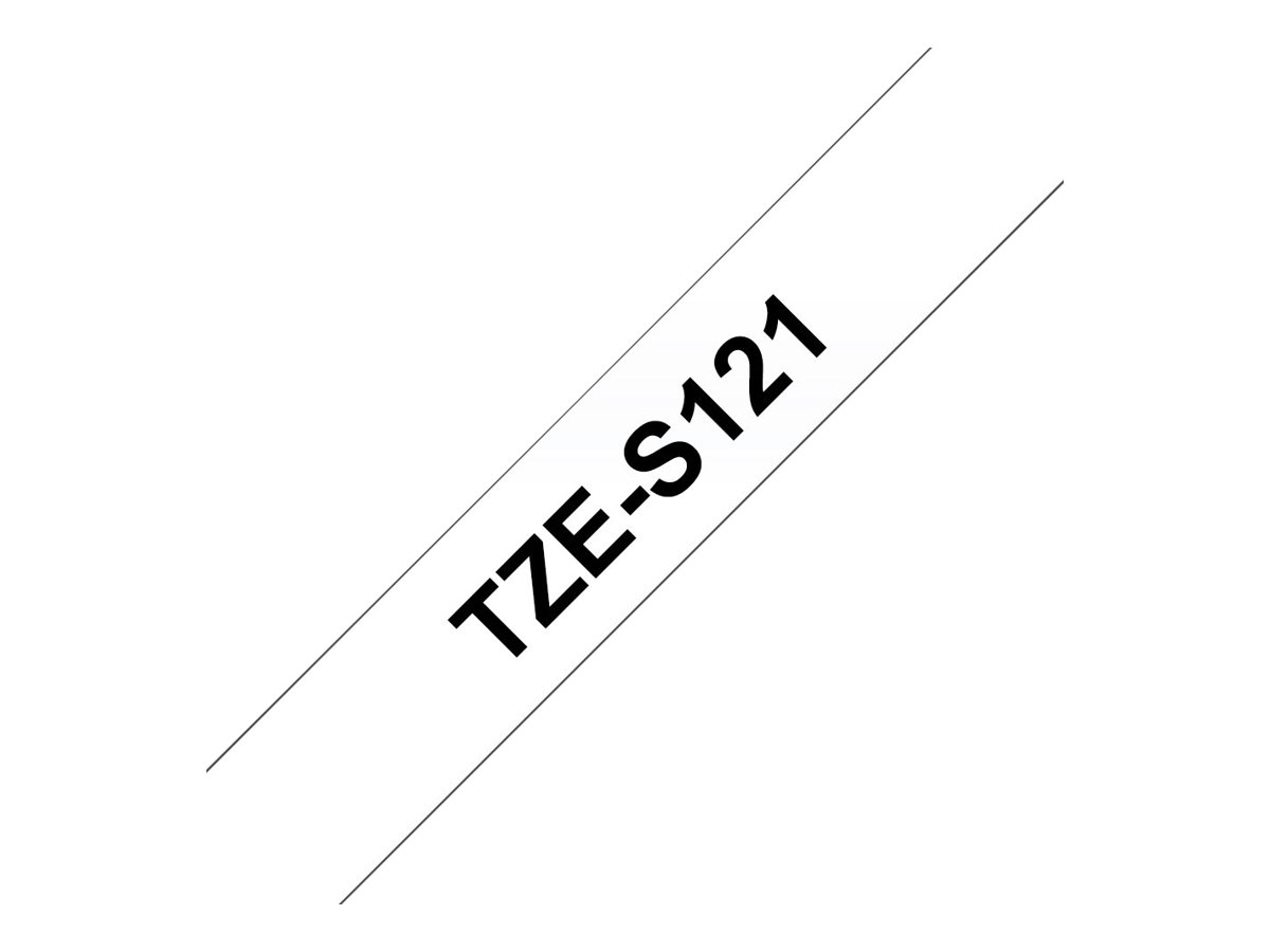 Brother TZe-S121 - Extra starker Klebstoff - schwarz auf durchsichtig - Rolle (0,9 cm x 8 m), Ansicht 3