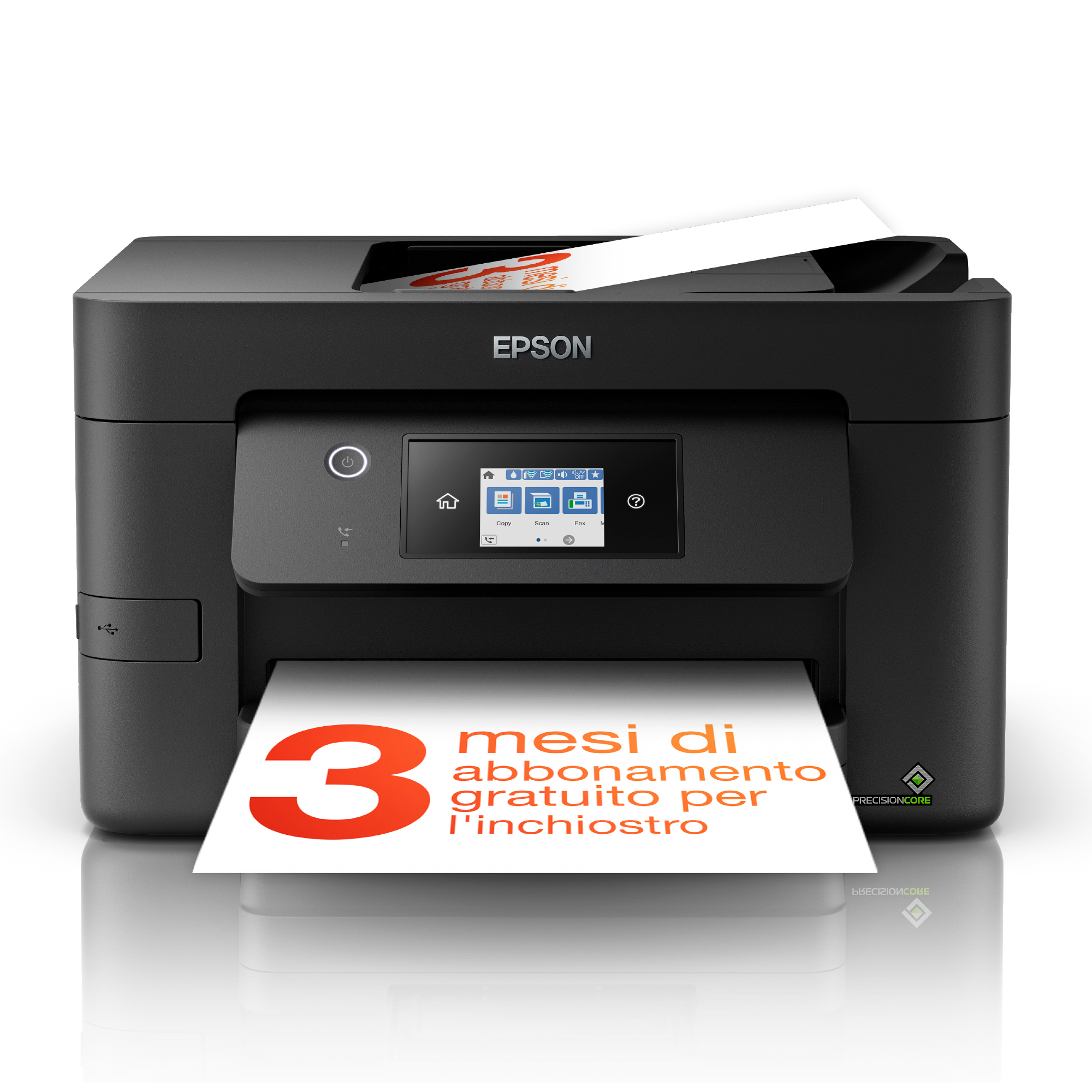 Epson WorkForce Pro WF-3825DWF, Tintenstrahl, Farbdruck, 4800 x 2400 DPI, Farbscan, A4, Schwarz