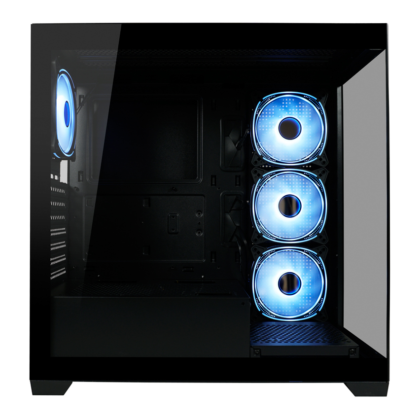 LC-Power Gehäuse MidiTower 715B black USB3.2/Audio o.Netzteil SEAMLESS_X, Ansicht 2