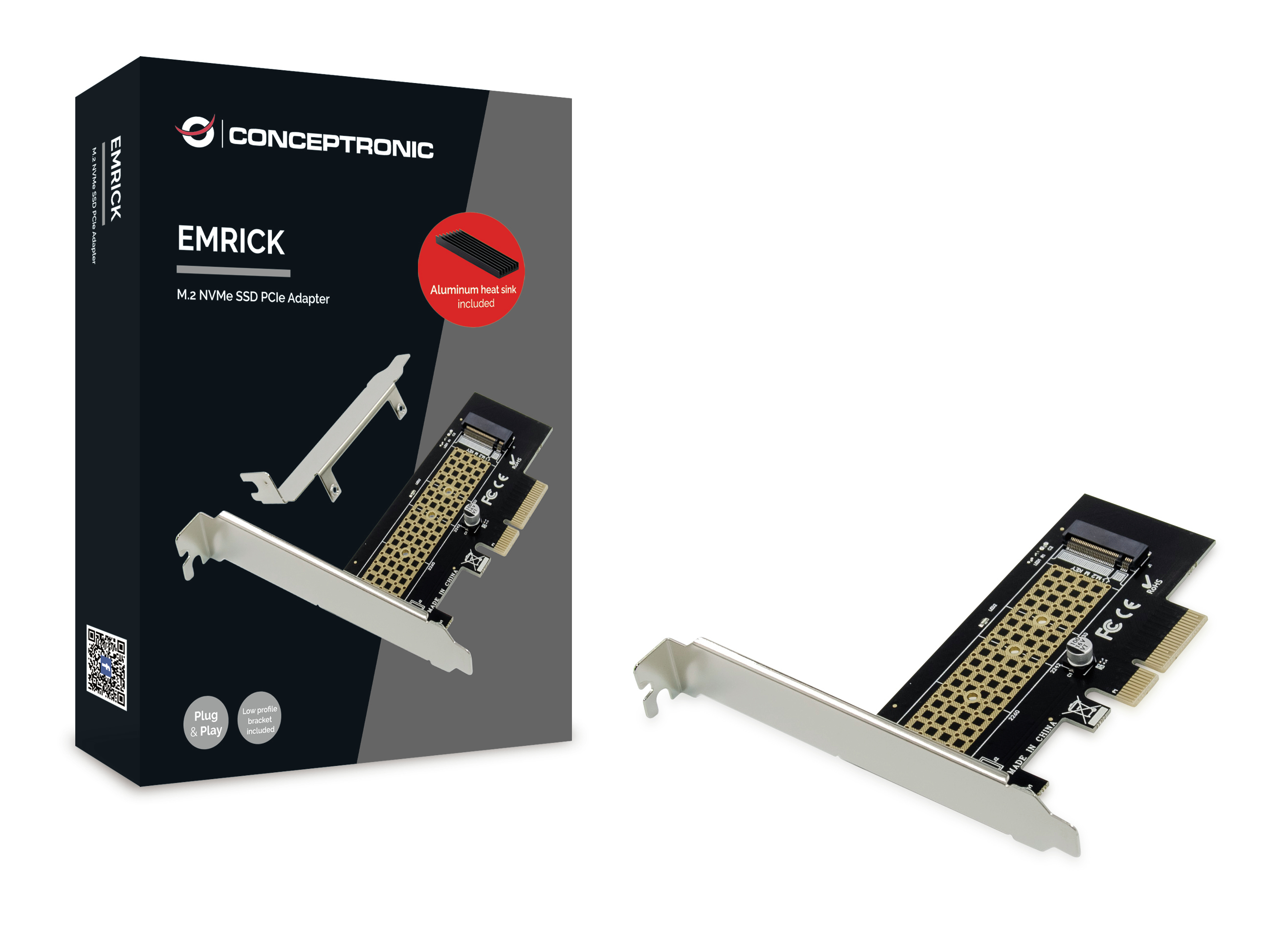 Conceptronic EMRICK M.2-NVMe-SSD-PCIe-Adapter - PCIe - M.2 - PCIe 3.0 - China - Windows 10 - Windows 10 Education, Ansicht 2