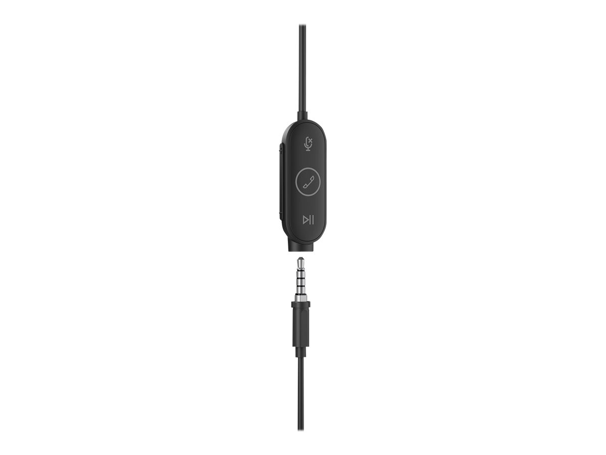 Logitech Zone Wired Earbuds - Headset - im Ohr - kabelgebunden - 3,5 mm Stecker - Geräuschisolierung - Graphite - Zertifiziert für Microsoft Teams