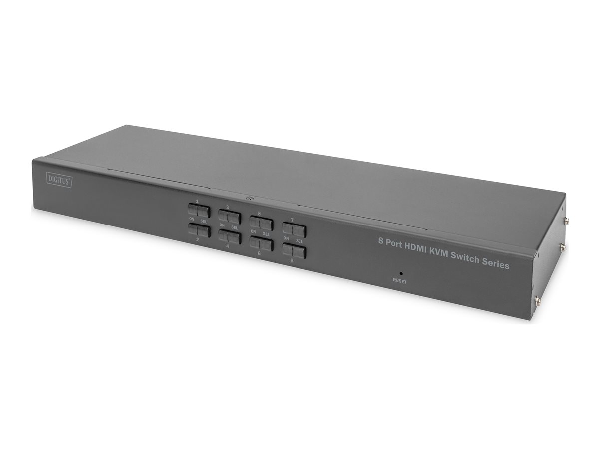 DIGITUS Desktop 8 Port HDMI KVM Switch Single View