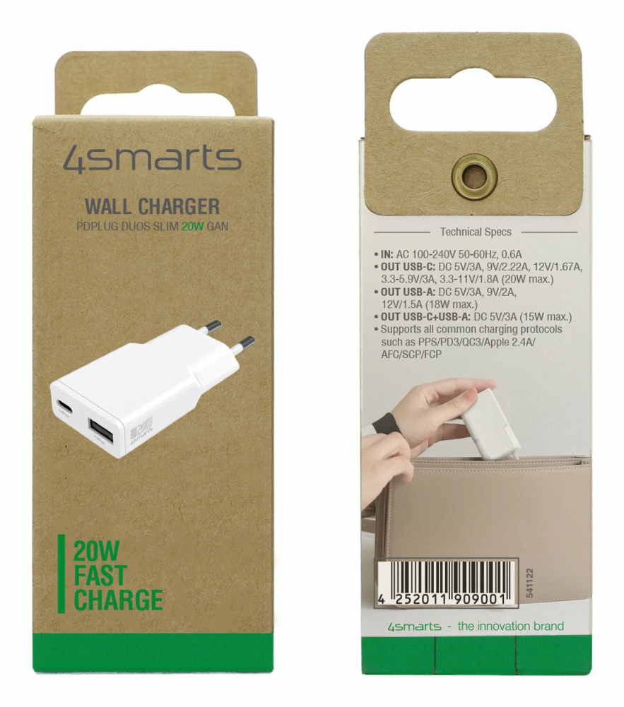 4smarts Netzladegerät PDPlug Duos Slim 20W GaN 1C, Ansicht 2