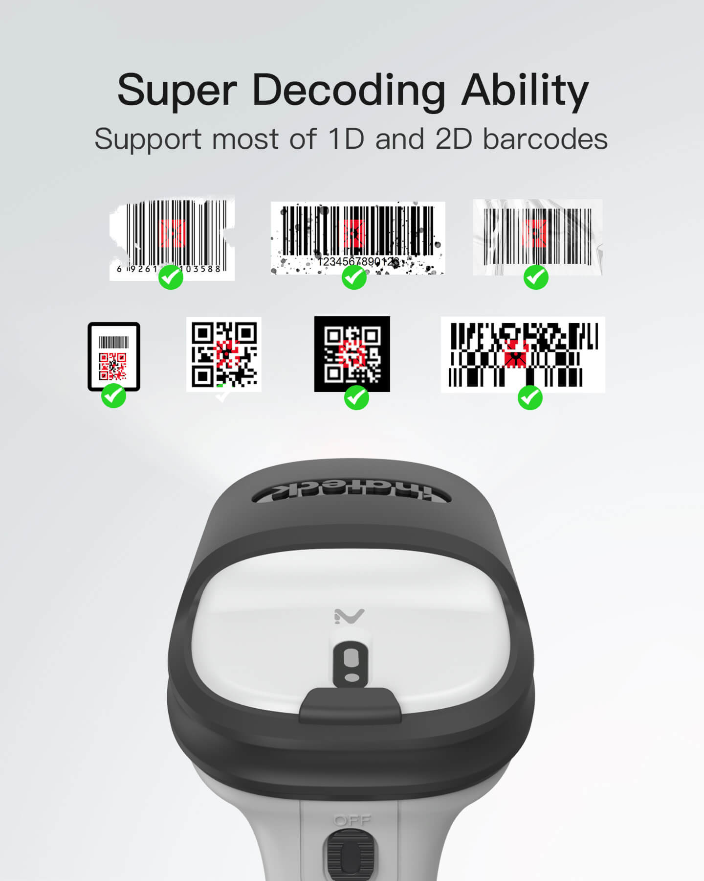 Inateck Barcodescanner 72 gray[BCST-72_gray] - Barcode-Scanner, Ansicht 2