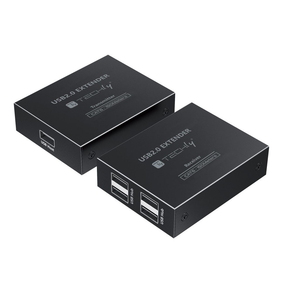 Techly 4-port High-Speed USB 2.0 Extender bis zu 150m mit einem Cat.6 - Kabel - Digital/Daten, Ansicht 2