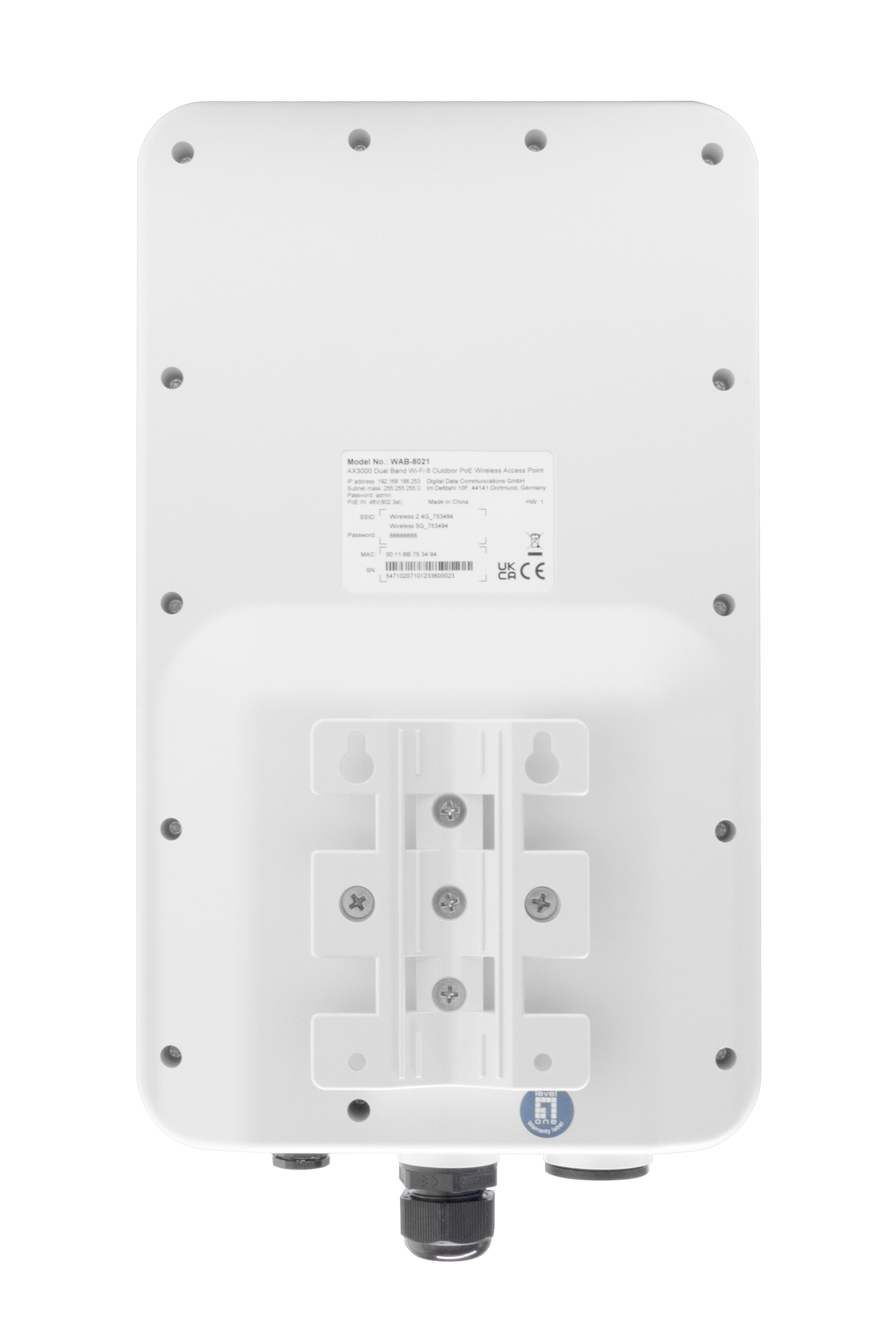 LevelOne WLAN Access Point outdoor PoE DualBand - Access Point - WLAN, Ansicht 4