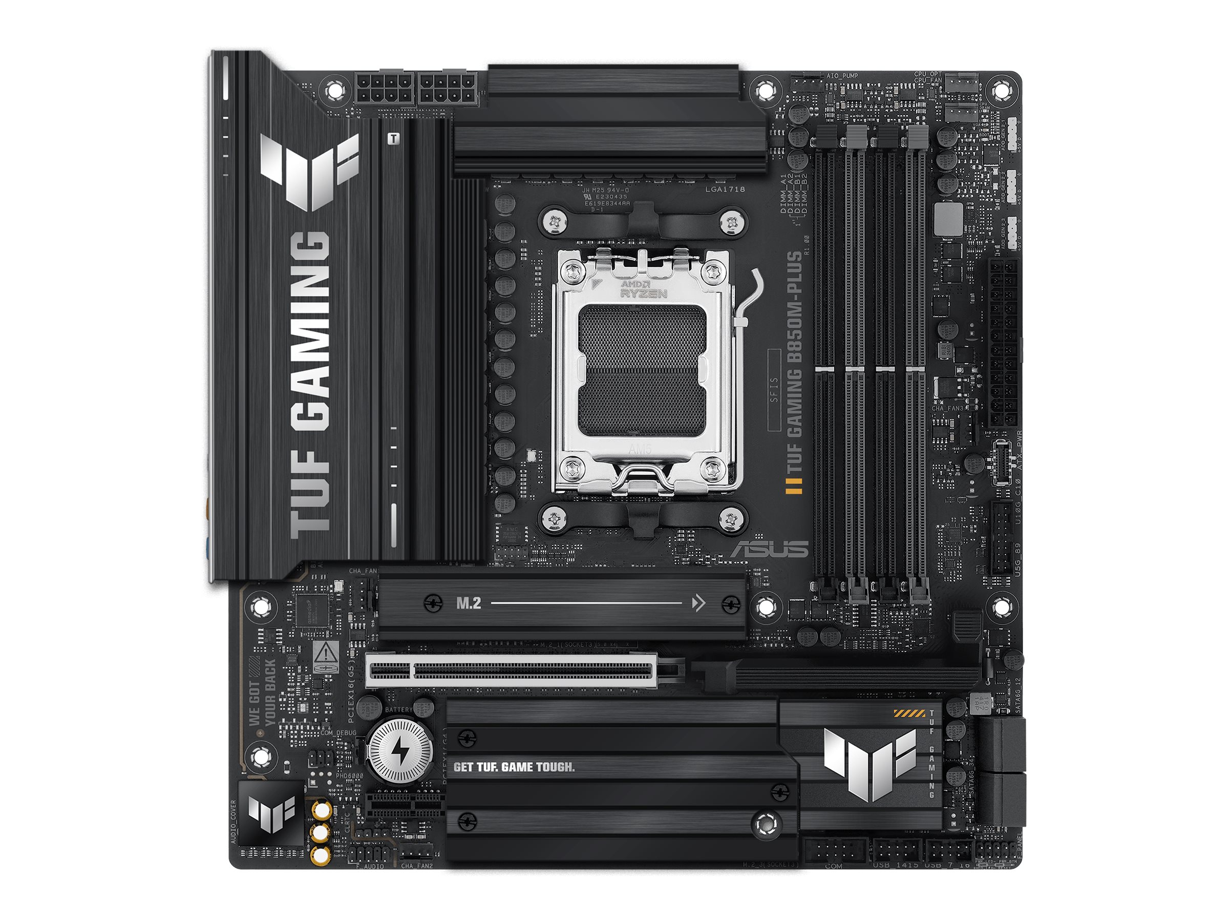 ASUS TUF GAMING B850M-PLUS - Motherboard - micro ATX - Socket AM5 - AMD B850 Chipsatz - USB-C 3.2 Gen 2x2 USB-C 3.2 Gen2 USB 3.2 Gen 2 USB 3.2 Gen 1 - 2.5 Gigabit LAN - Onboard-Grafik (CPU erforderlich)