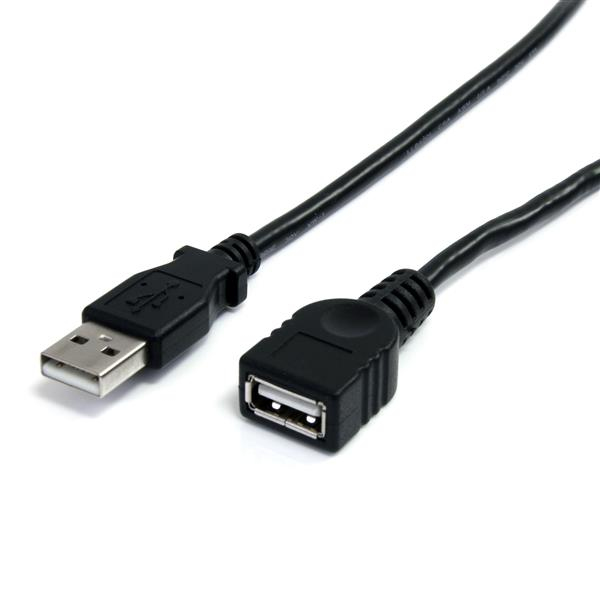 StarTech.com USB 2.0 Verlängerung 90cm - USB-A Verlängerungskabel Stecker auf Buchse - Schwarz - USB, Ansicht 2