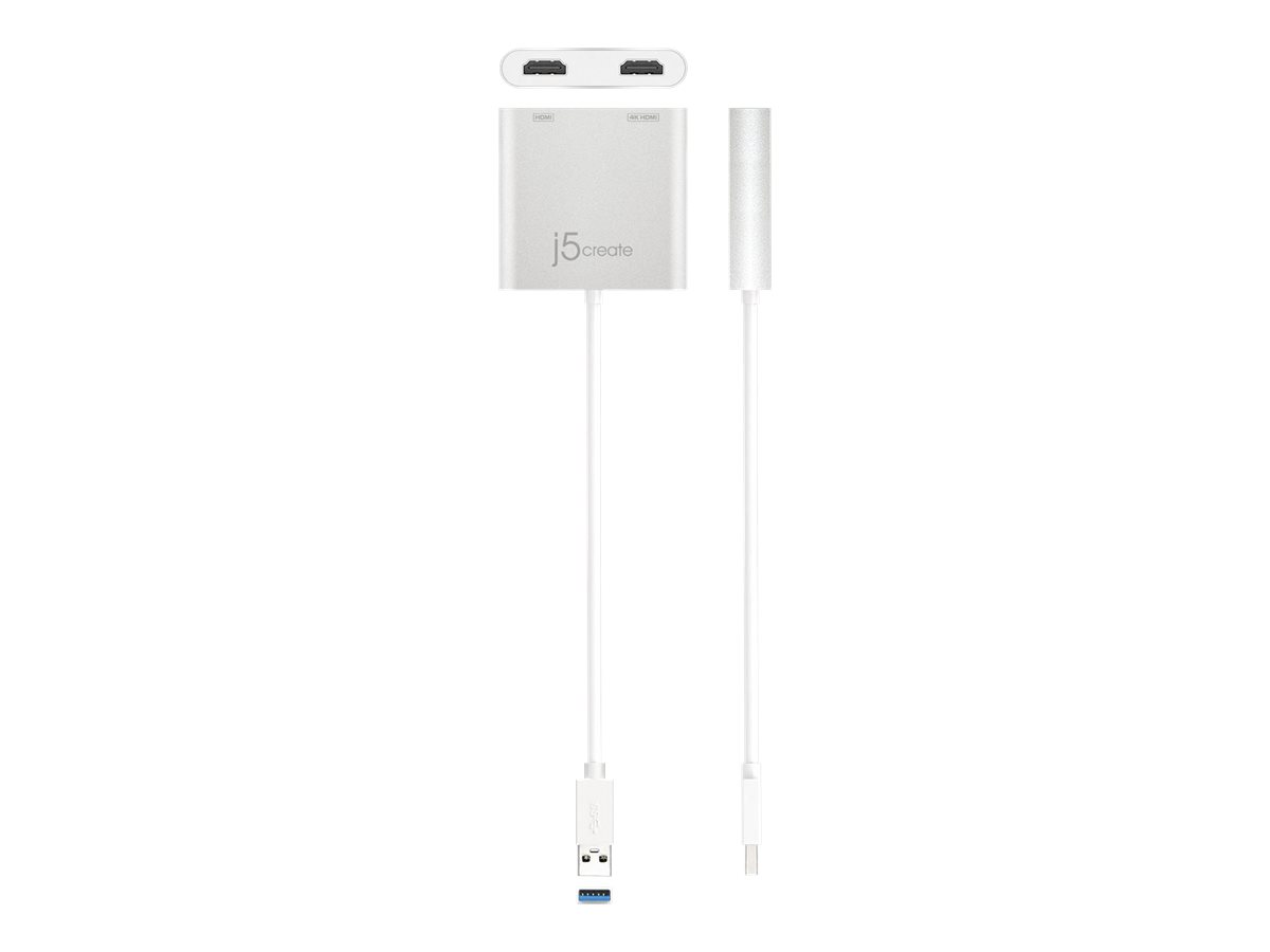 j5create JUA365 - Videoadapter - 24 pin USB-C männlich zu HDMI weiblich - 20 cm - Silber - unterstützt 4K 30 Hz, Ansicht 2