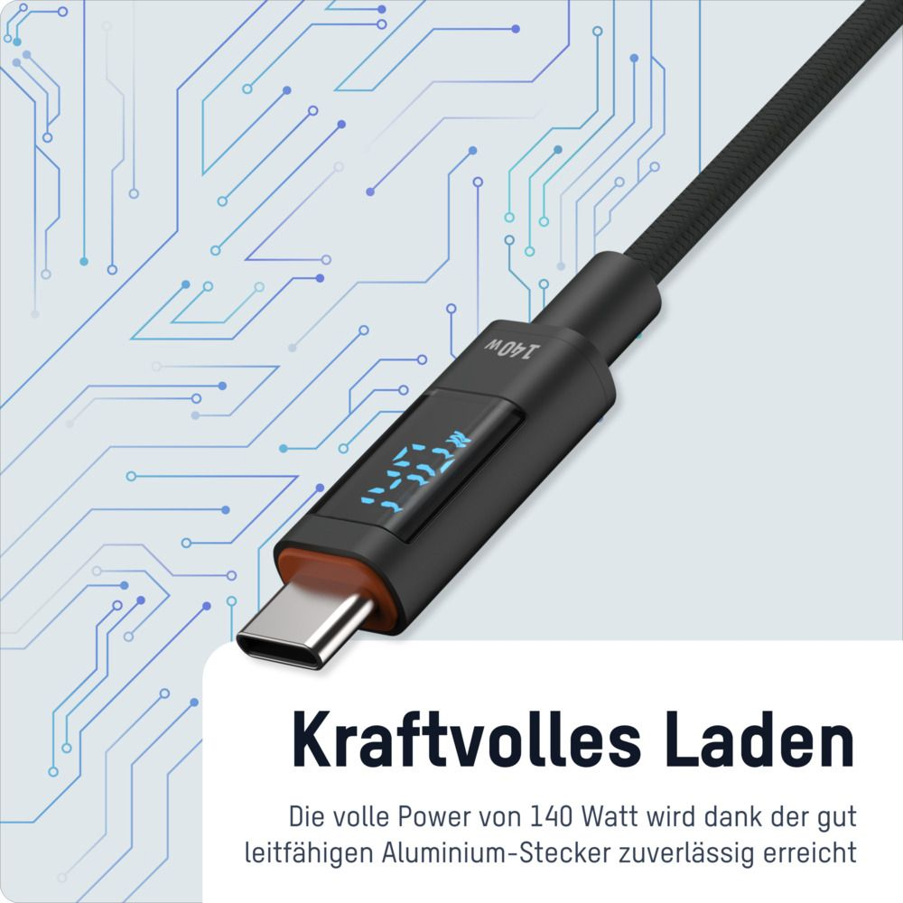 Ansmann USB-C -> S/S Ladekabel 140W anthrazit - Kabel - Digital/Daten, Ansicht 3