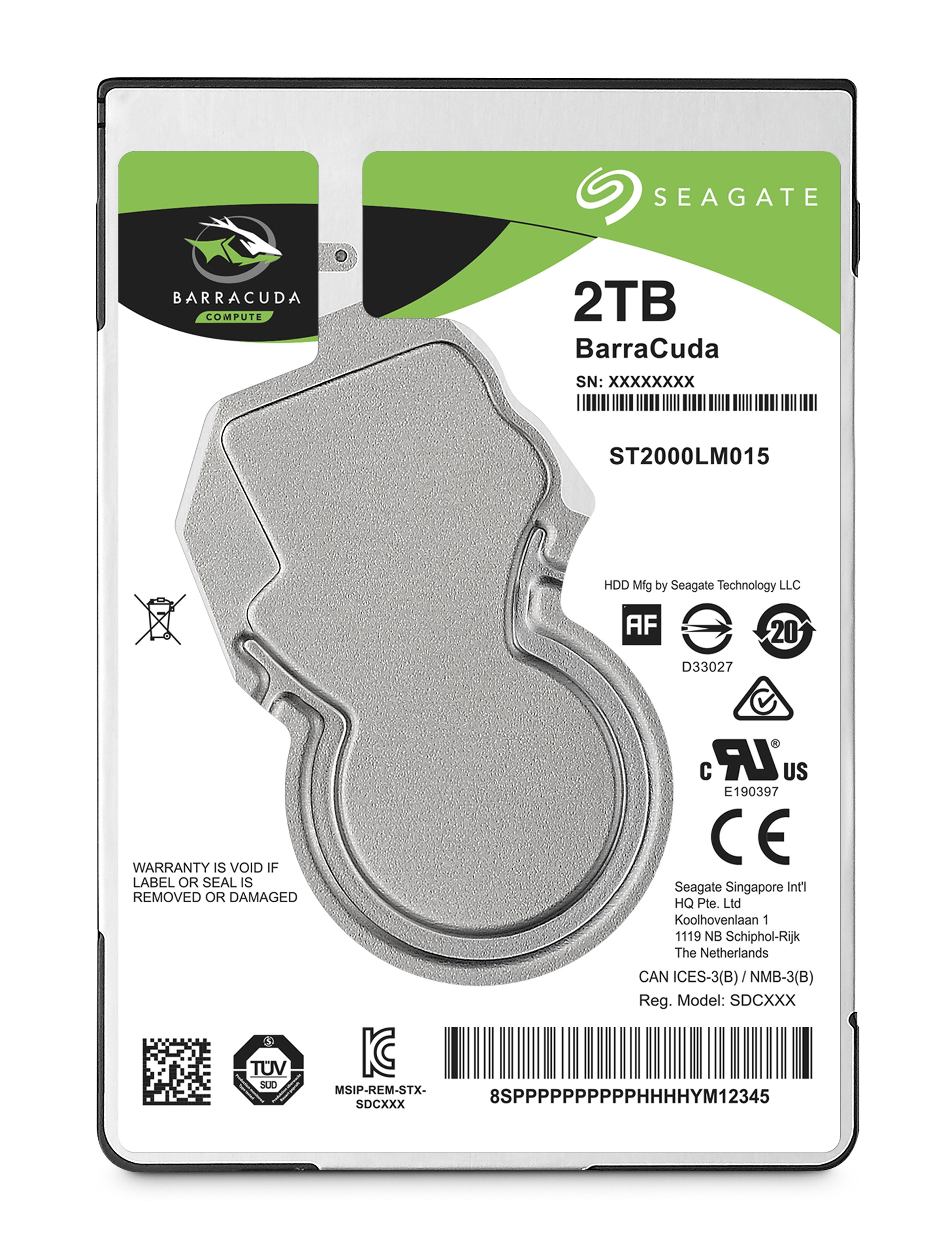 Seagate Barracuda 2.5&quot;, 2 TB, 5400 RPM, 128 MB, 2.5&quot;, Serial ATA III