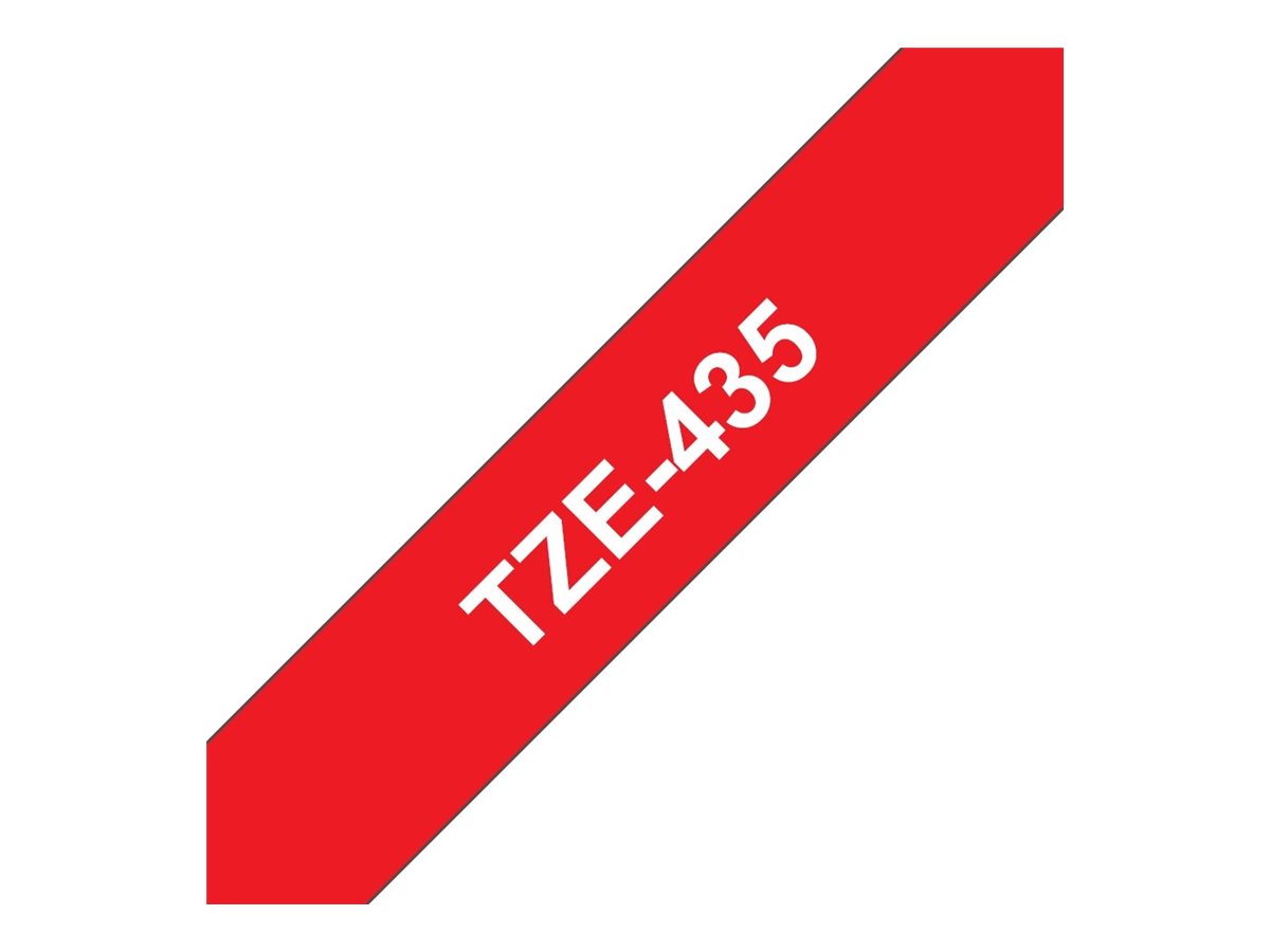 Brother TZe-435 - Weiß auf Rot - Rolle (1,2 cm x 8 m) 1 Kassette(n) laminiertes Band, Ansicht 3