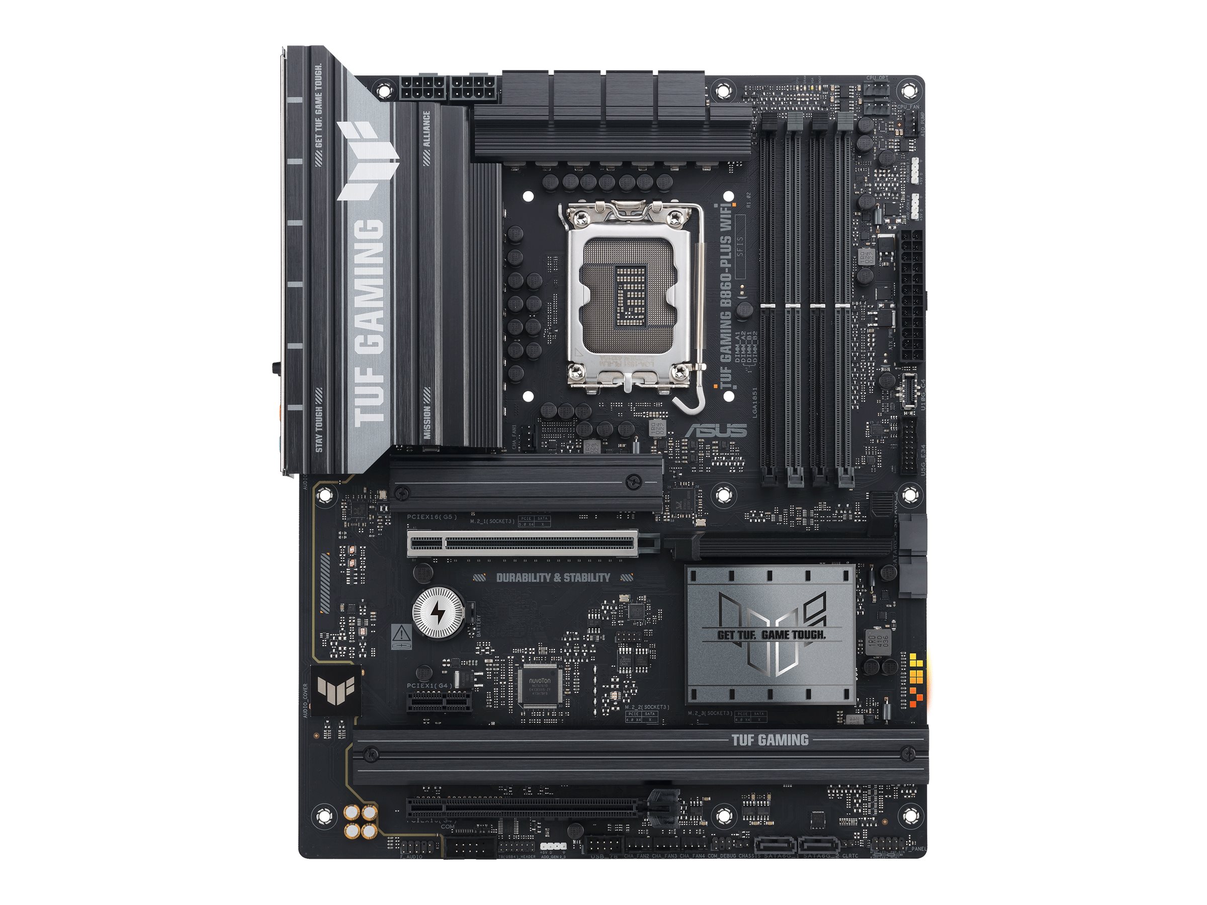 ASUS TUF GAMING B860-PLUS WIFI - Motherboard - ATX - LGA1851 Sockel - B860 Chipsatz - USB-C 3.2 Gen 2x2, USB 3.2 Gen 2, USB 3.2 Gen 1, USB-C 3.2 Gen2 - 2.5 Gigabit LAN, Bluetooth, Wi-Fi 7 - Onboard-Grafik (CPU erforderlich)