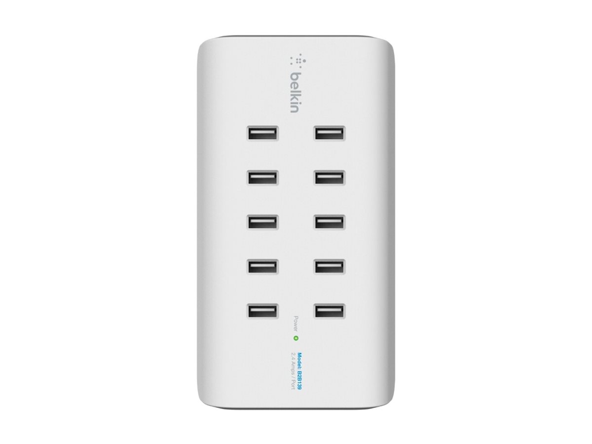 Belkin ROCKSTAR - Ladestation - 120 Watt - 10 Ausgabeanschlussstellen (10 x 4-poliger USB Typ A)