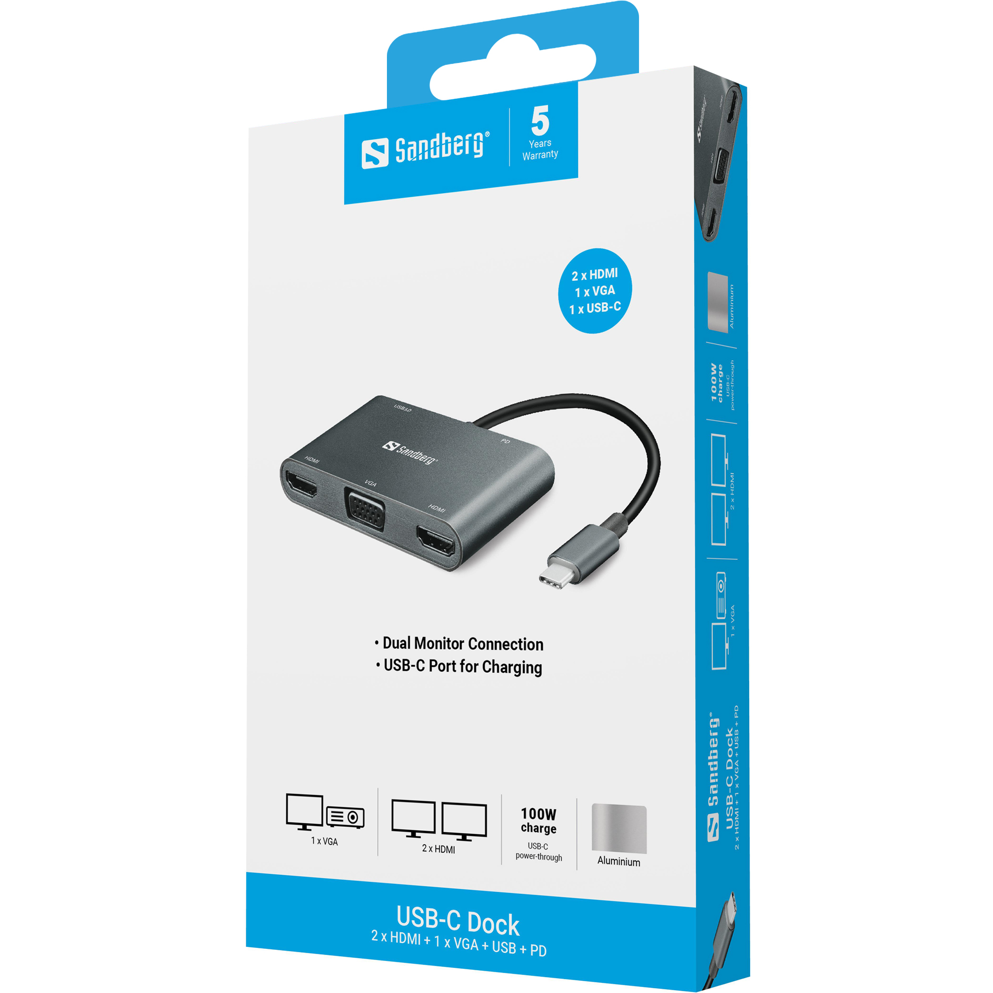 SANDBERG USB-C Dock - Dockingstation - USB-C, Ansicht 2