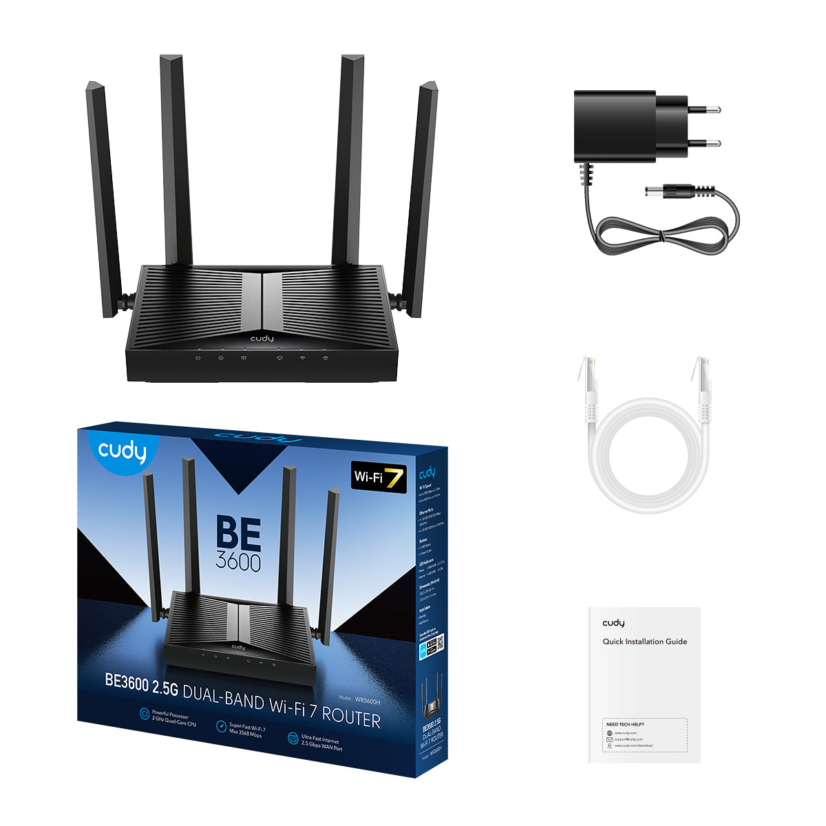 CUDY BE3600 2.5G Wi-Fi 7 Mesh Router WR3600H - Repeater - Router, Ansicht 3