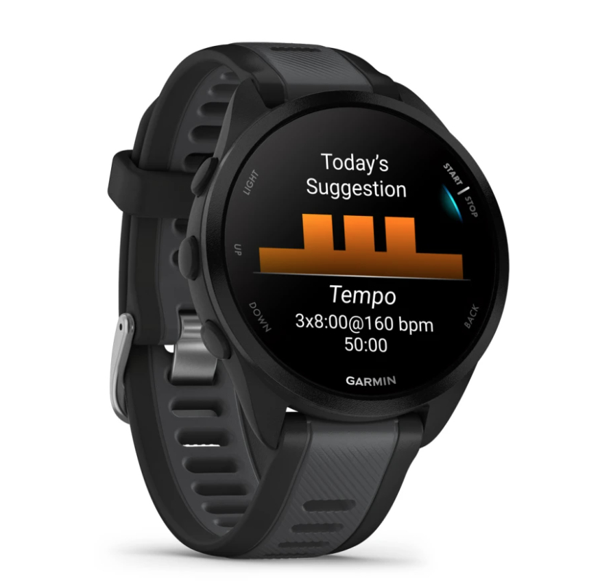 Garmin Forerunner 165 - Schwarz - Silikon - Slate Gray - Handgelenkgröße: 126-203 mm - Anzeige 3 cm (1.2), Ansicht 4