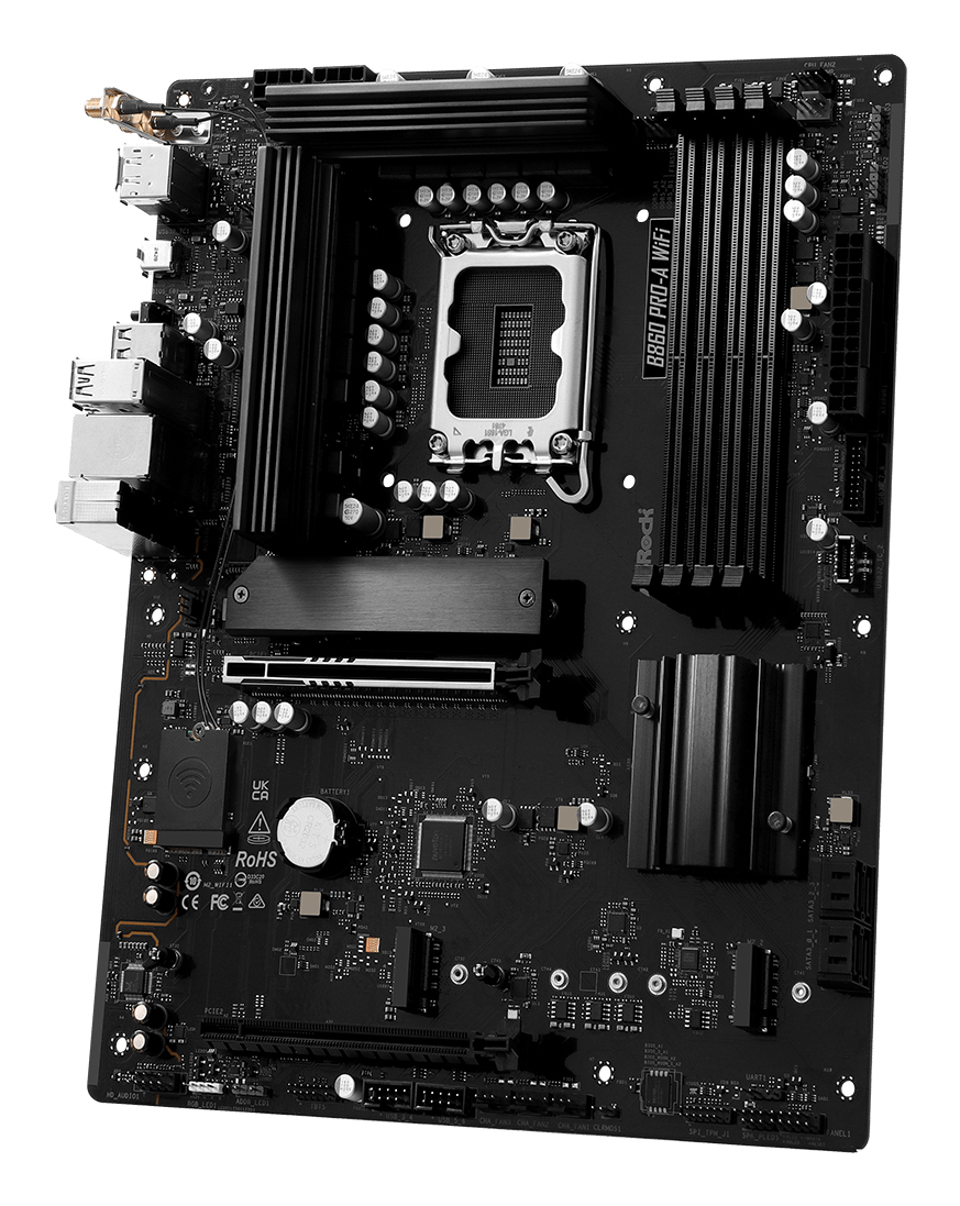 ASRock B860 Pro-A WiFi - Motherboard - micro ATX - LGA1851-Sockel - B860 Chipsatz - Onboard-Grafik (CPU erforderlich), Ansicht 4