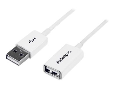StarTech.com 2m USB 2.0 Verlängerungskabel A auf A - Stecker/Buchse - Weiß - USB A (St)