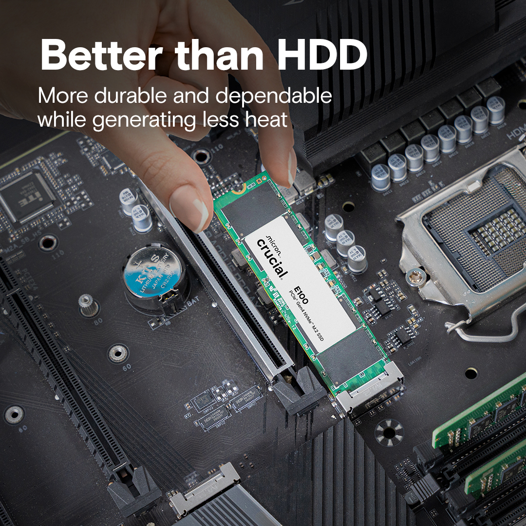 Crucial E100 - SSD - 2 TB - intern - M.2 2280 - PCIe 4.0 x4 (NVMe), Ansicht 4