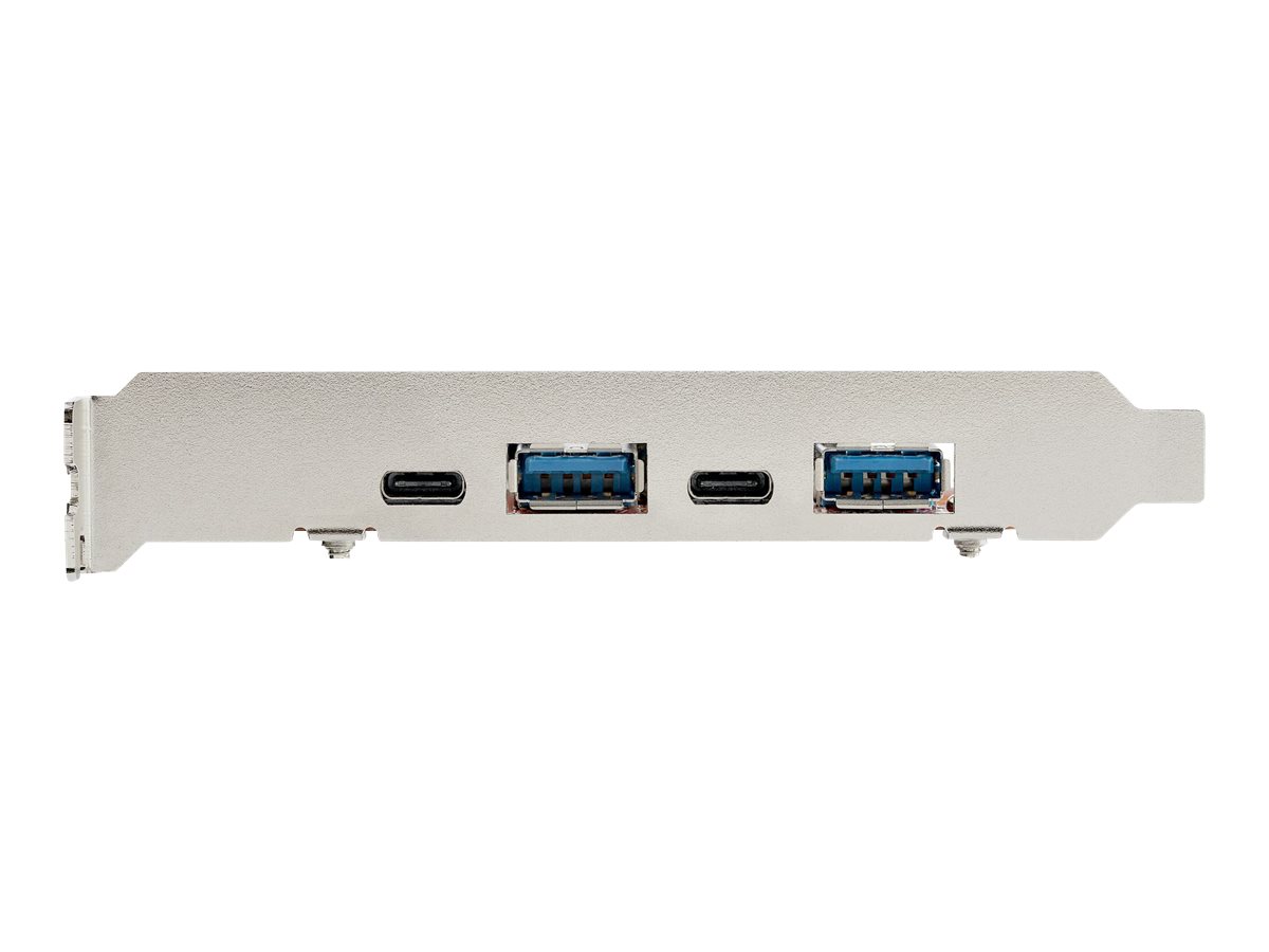 StarTech.com Startech USB-C PCIe Karte mit 4 Ports - 10 Gbit/s USB PCI Express Erweiterungskarte mit 2 Controllern - 2x USB-C & 2x USB-A Ports - USB 3.1 Schnittstellenkarte - Full Profile (PEXUSB312A2C2V)