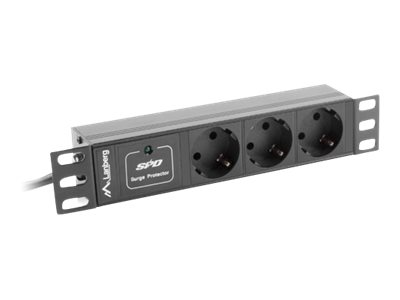 Lanberg PDU Steckdosenleiste 10 1U 3x Schuko C14 - Steckdosenleiste - 2 m, Ansicht 2