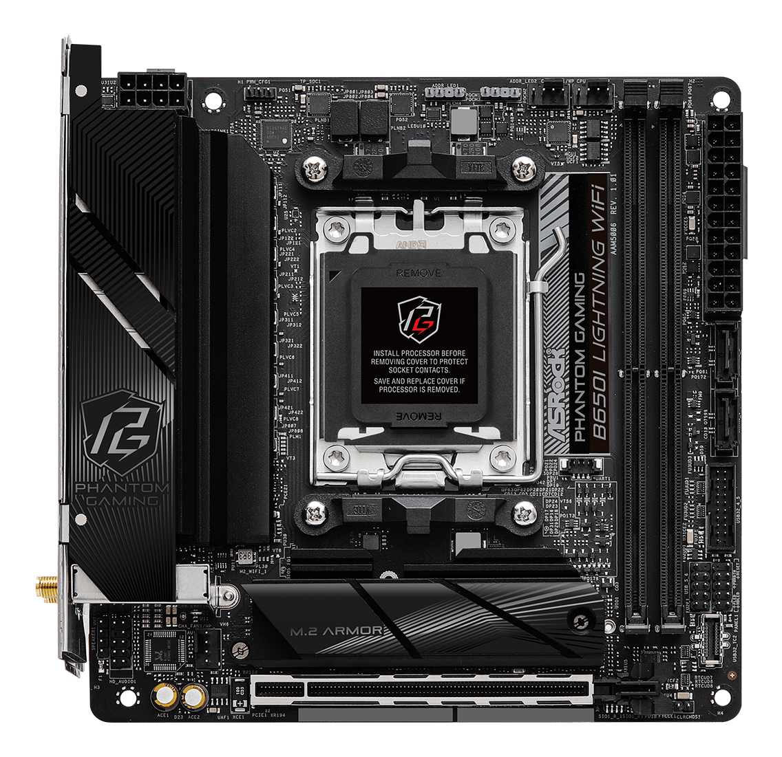 ASRock B650I Lightning WiFi AM5 mITX HDMI DDR5 retail - AMD Sockel AM5 (Ryzen Zen4), Ansicht 4