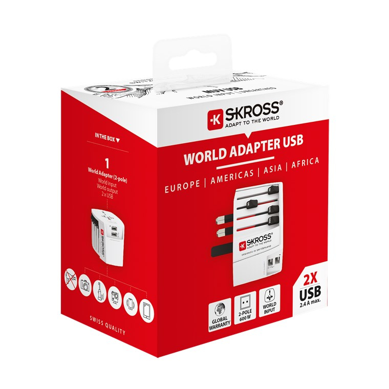 SKROSS World Adapter MUV 2 x USB A Ports - Adapter - Digital/Daten, Ansicht 3
