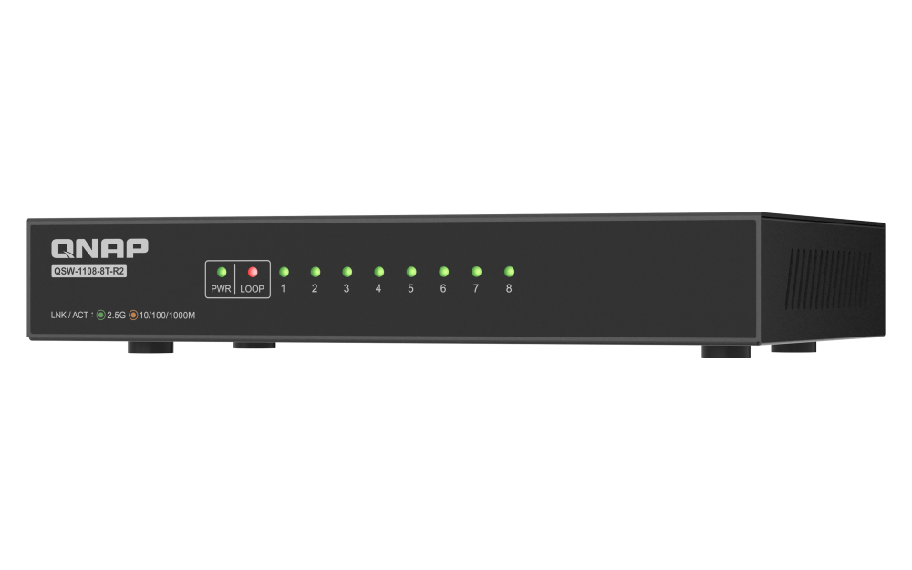 QNAP QSW-1108-8T-R2 - Switch - unmanaged - 8 x 10/100/1000/2.5G, Ansicht 2