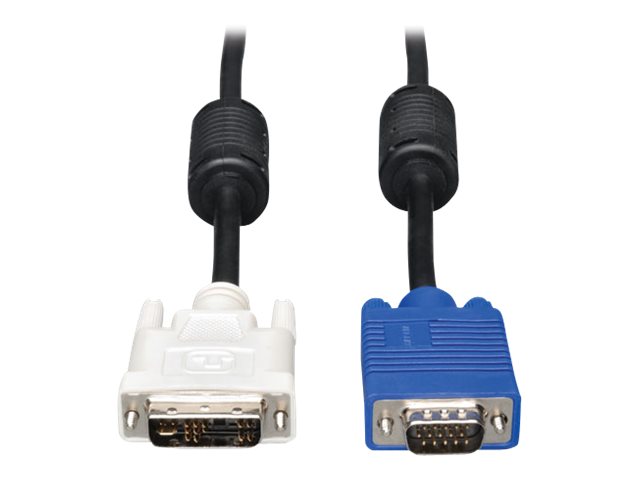 Tripp Lite 10ft DVI to VGA Monitored Cable Shielded with RGB High Resolution DVI-A to HD15 M/M 10' - Videokabel - DVI-A (M) zu HD-15 (VGA) (M) - 3 m - geformt - Schwarz