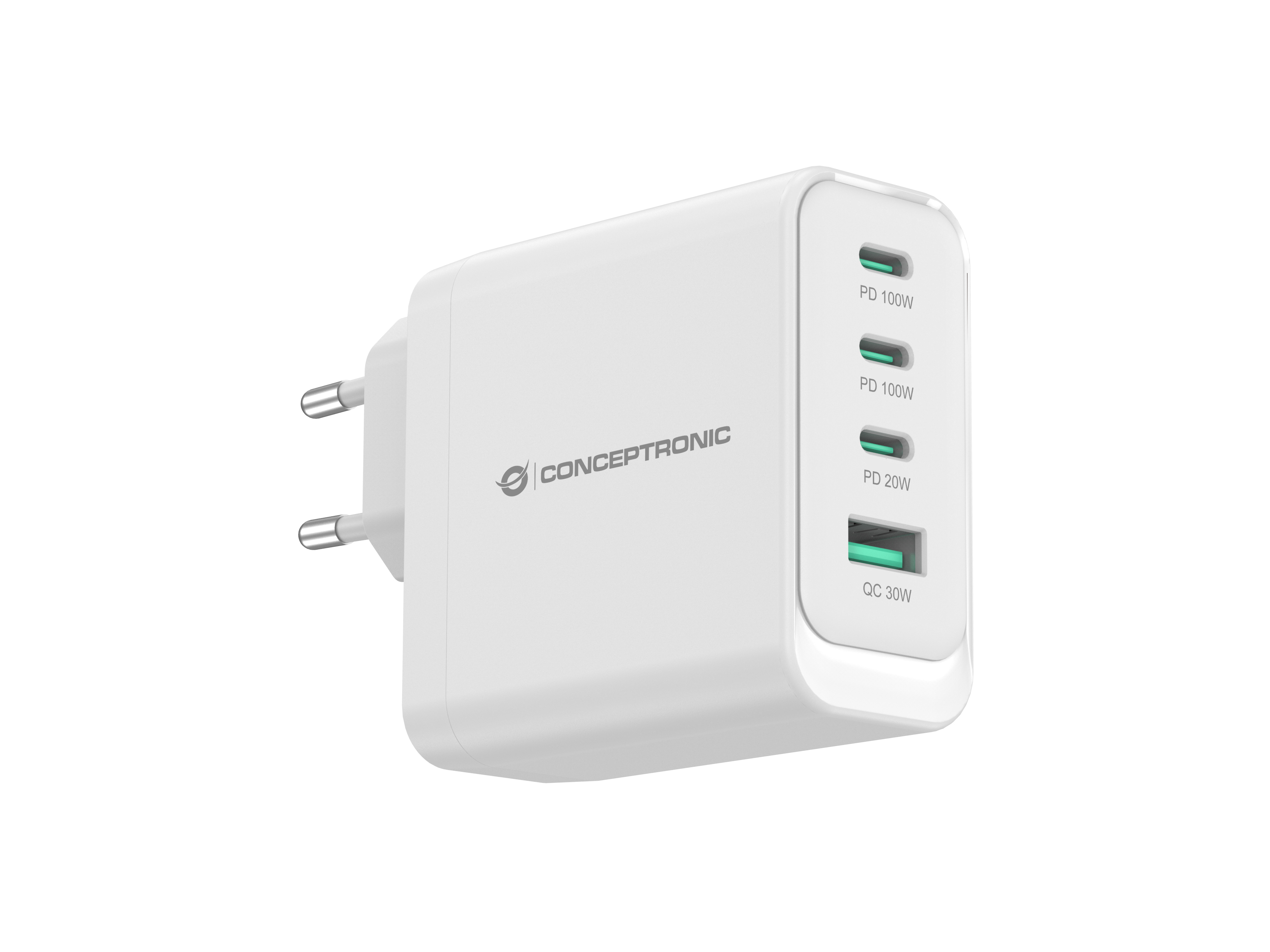 Conceptronic CARICATORE USB PD GaN a 4P da 100 W ALTHEA22W100 USB-C x 3 USB-a 1, Ansicht 2