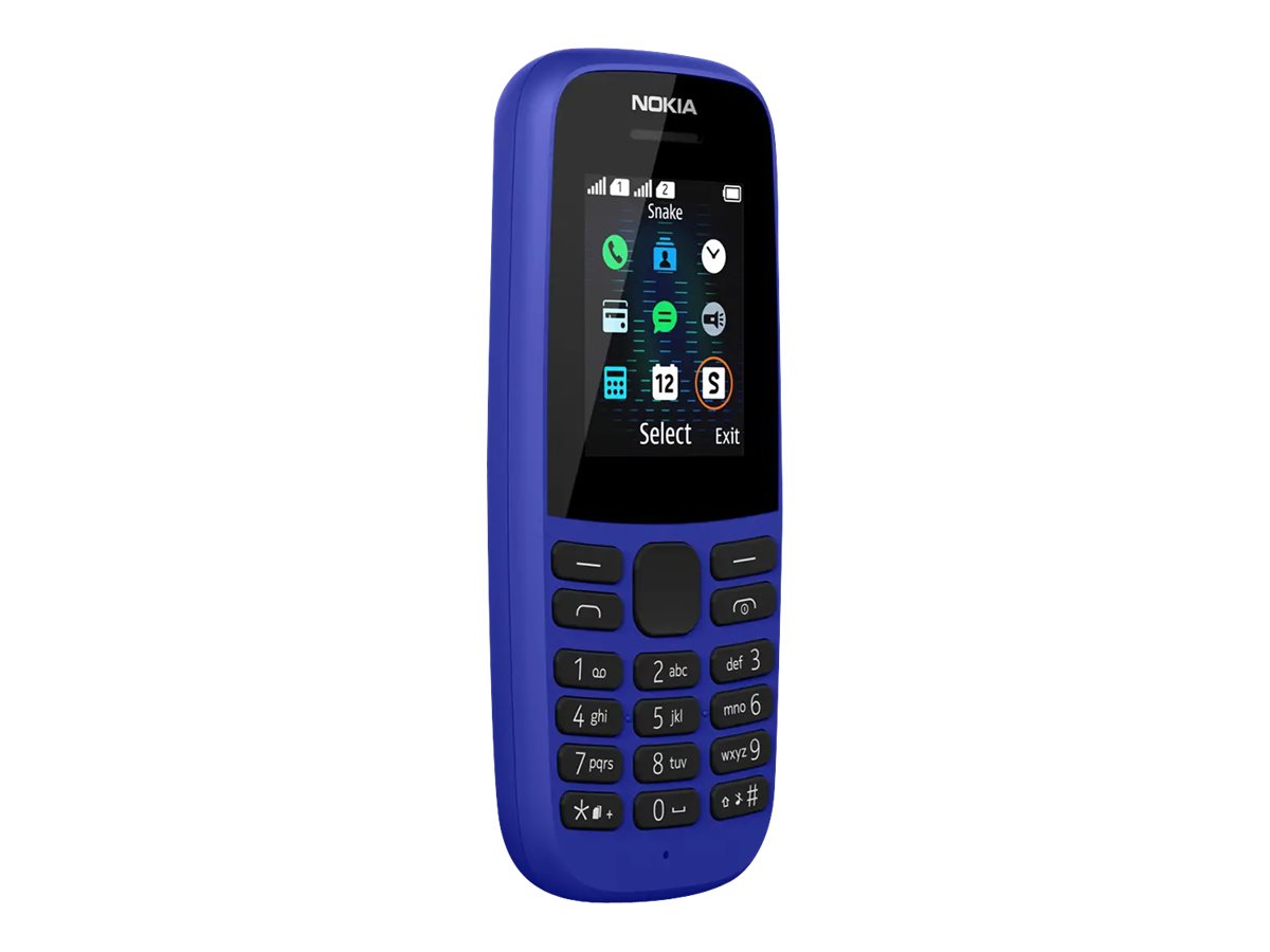 Nokia 105 (2019) Dual-SIM Blau [4,6cm (1,8) TFT LCD Display,  Series 30+, Tastenhandy]