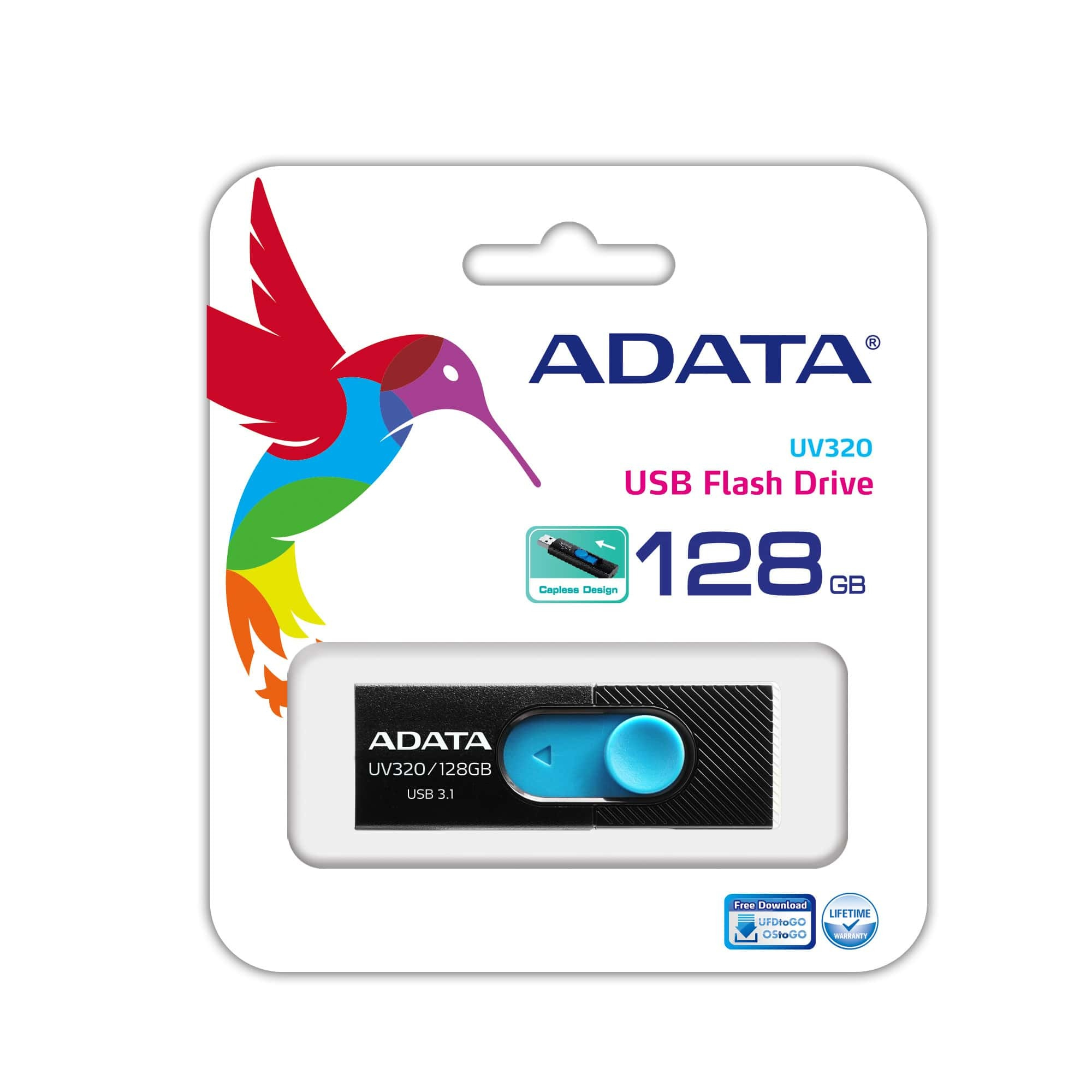ADATA UV320 - USB-Flash-Laufwerk - 128 GB - USB 3.1, Ansicht 3
