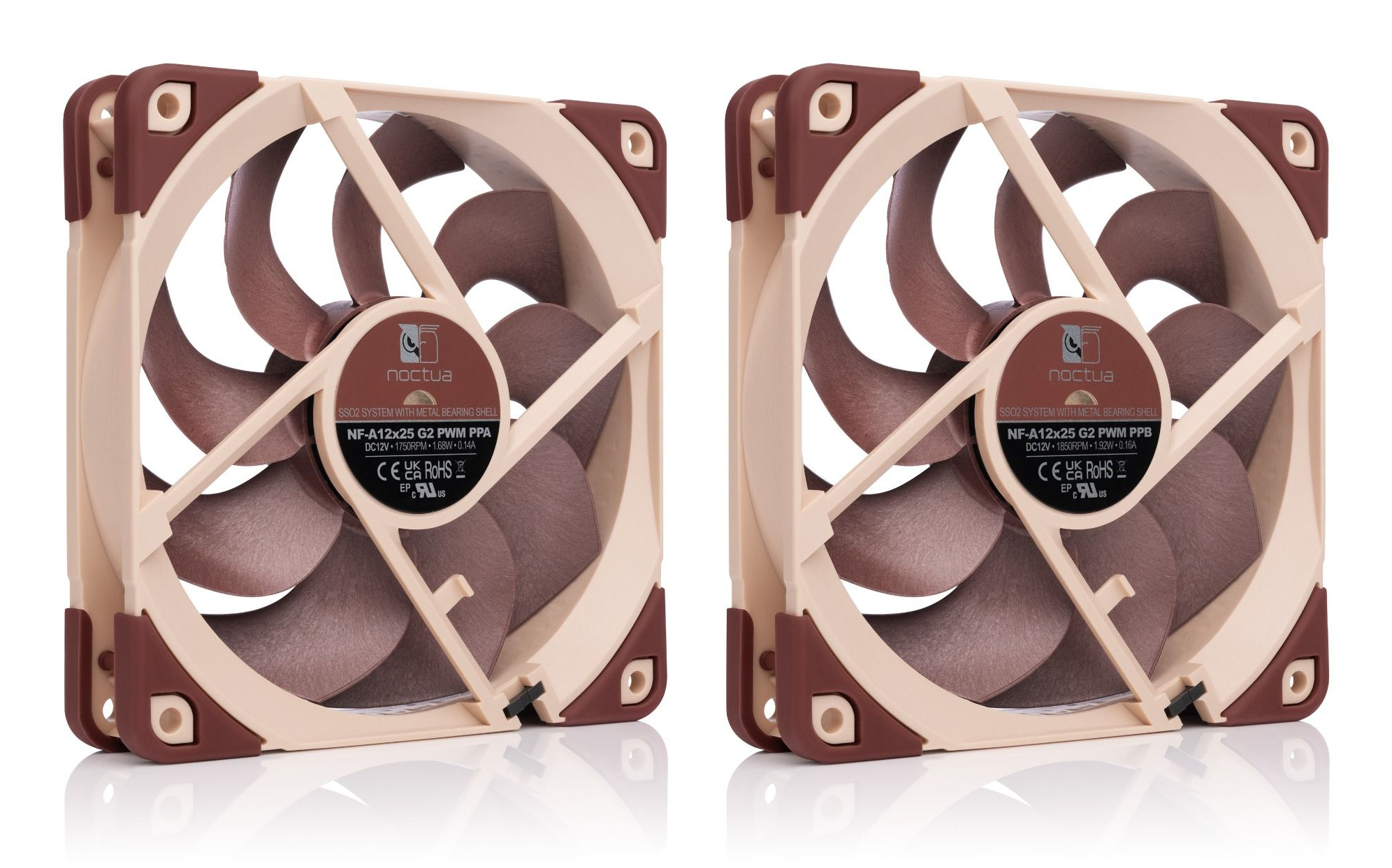 Noctua NF-A12x25 G2 PWM Sx2-PP PWM-Anschluss 2 Lüfter 120 mm - Gehäuse-Lüfter - 22,5 dB, Ansicht 2