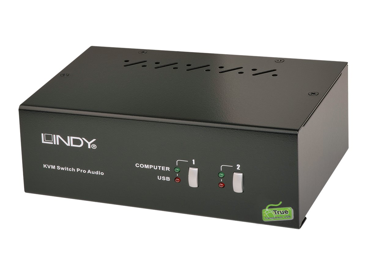Lindy KVM Switch Pro 2 Port DVI Dual Link Dual Head  Audio