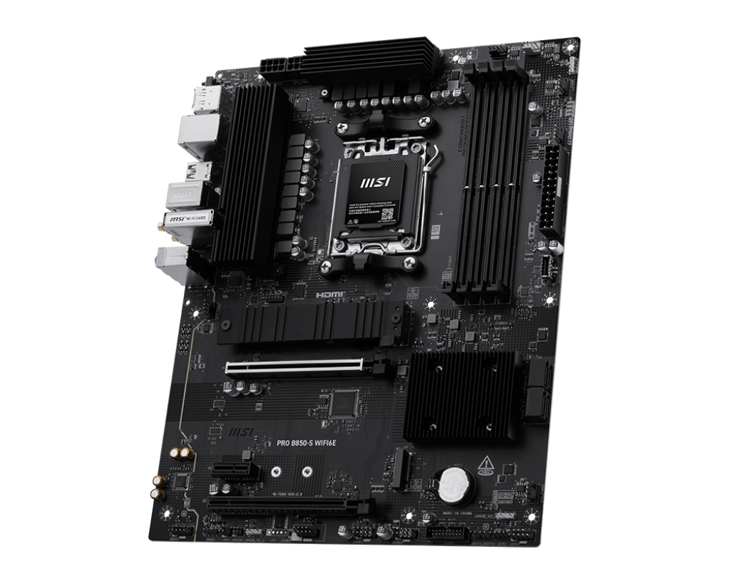 MSI PRO B850-S WIFI6E - Motherboard - ATX - Socket AM5 - AMD B850 Chipsatz - 2.5 Gigabit LAN, Wi-Fi 6E, Bluetooth, Ansicht 3