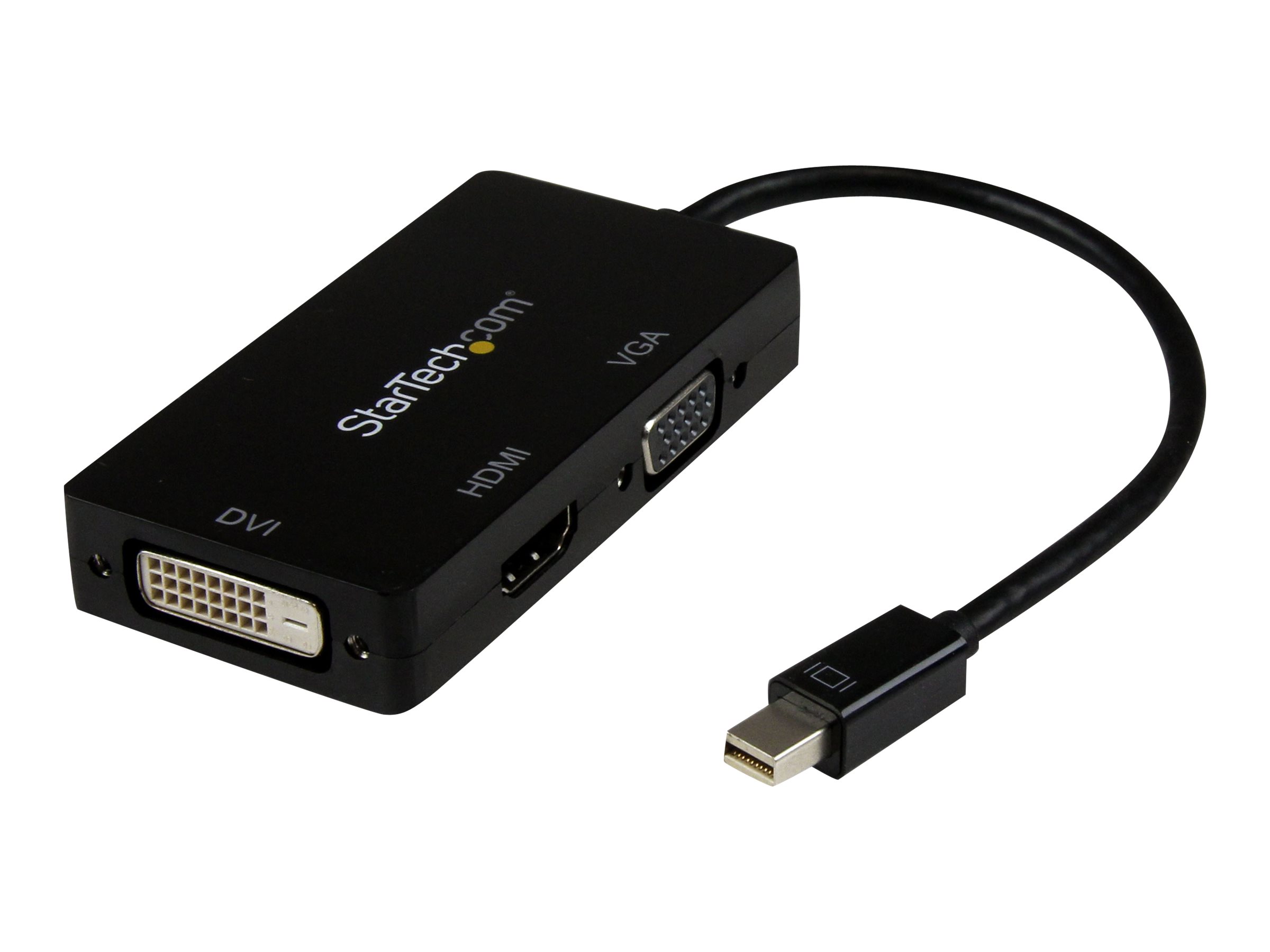 StarTech.com 3 in 1 Mini DisplayPort Adapter - 1080p - Mini DP / Thunderbolt to HDMI / VGA / DVI Splitter for Your Monitor (MDP2VGDVHD) - Videoadapter - Mini DisplayPort männlich zu HD-15 (VGA), DVI-D, HDMI weiblich - 27 cm