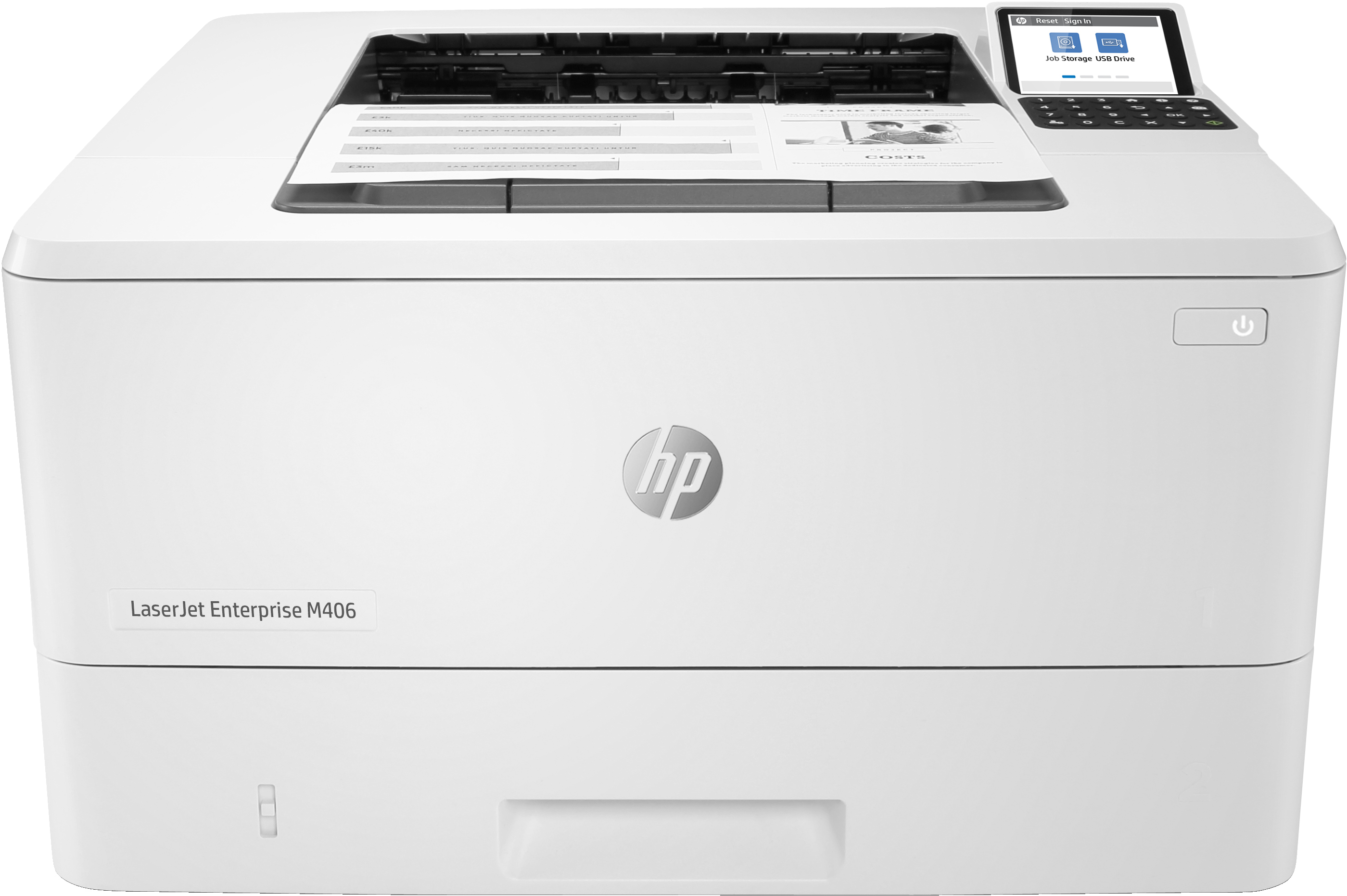 HP LaserJet Enterprise M406dn, Schwarzweiß, Drucker für Kleine &amp;amp; mittelständische Unternehmen, Drucken, Kompakte Größe; Hohe Sicherheit; Beidseitiger Druck; Energieeffizient; Drucken über den USB-Anschluss vorn, Laser, 1200 x 1200 DPI, A4, 38 Seiten pro Minute, Doppelseitiger Druck, Netzwerkfähig