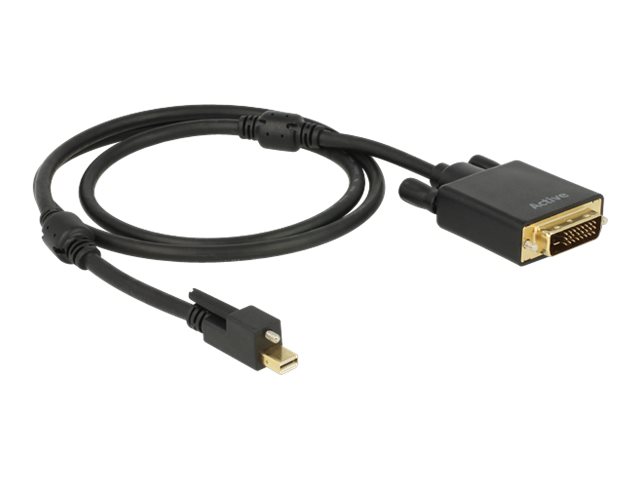Delock Cable mini Displayport 1.2 male with screw > DVI male 4K Active