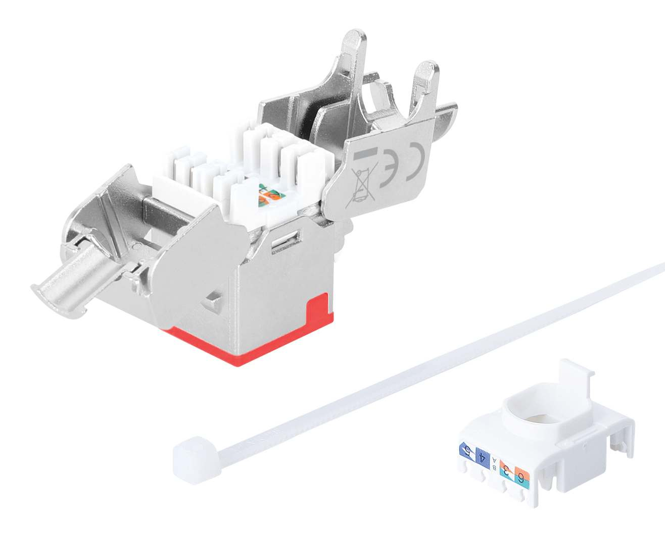 Intellinet Cat6a 10G STP Keystone-Modul rot, Ansicht 4