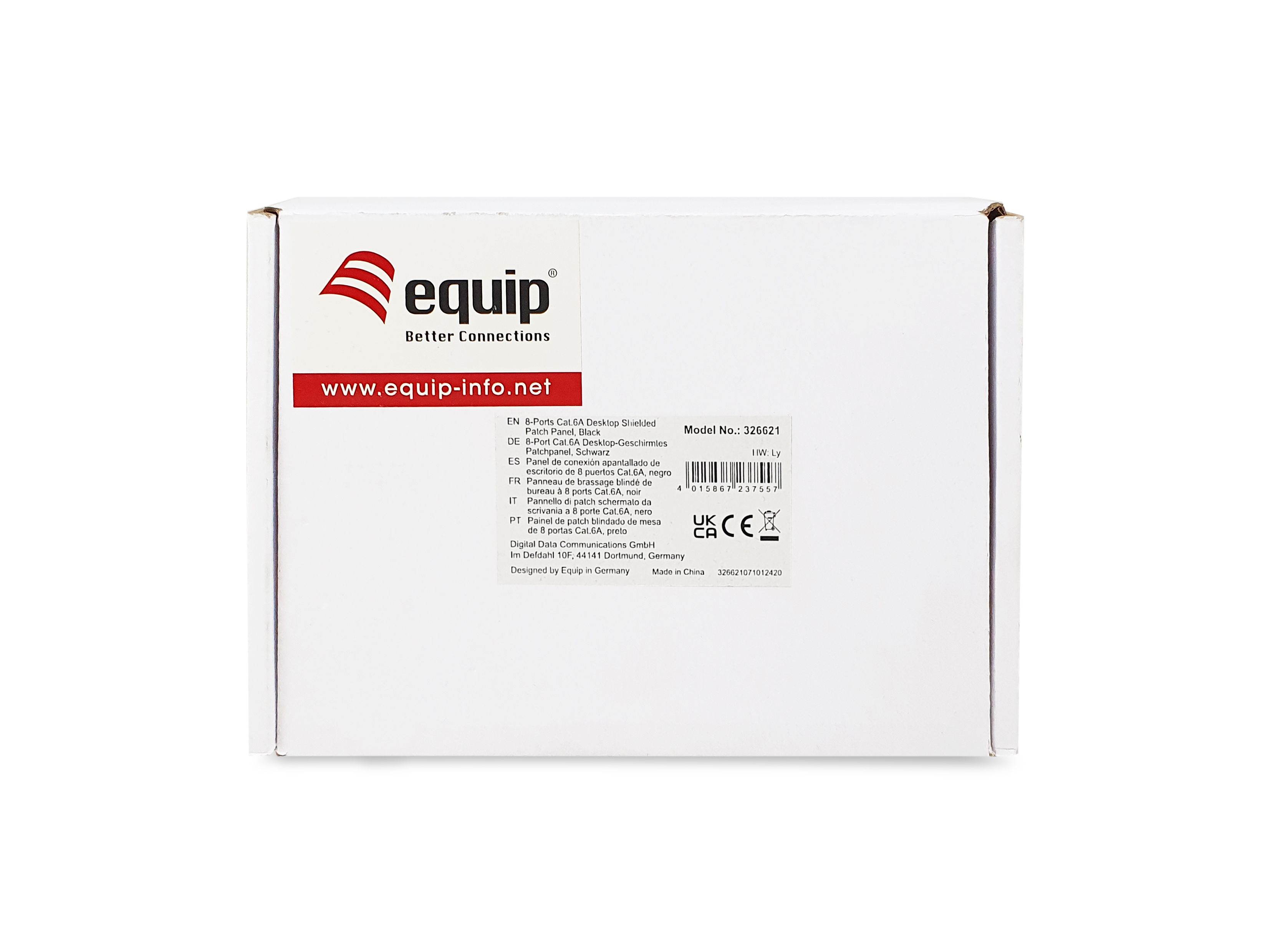 Equip Patchpanel 8x RJ45 Cat6A FTP 1HE Premium schwarz - Patch-Panel - Ethernet, Ansicht 2