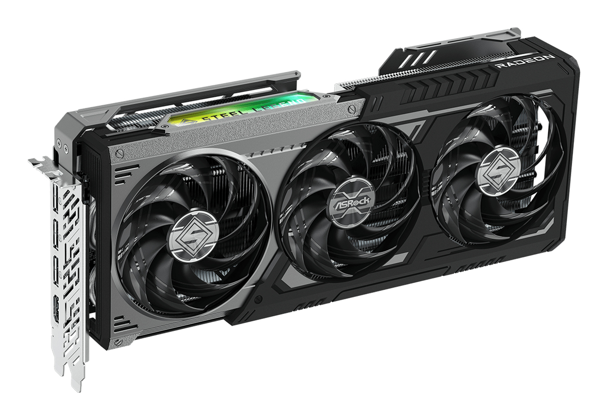 ASRock Steel Legend Radeon RX 9070 XT Dark 16GB, Ansicht 3