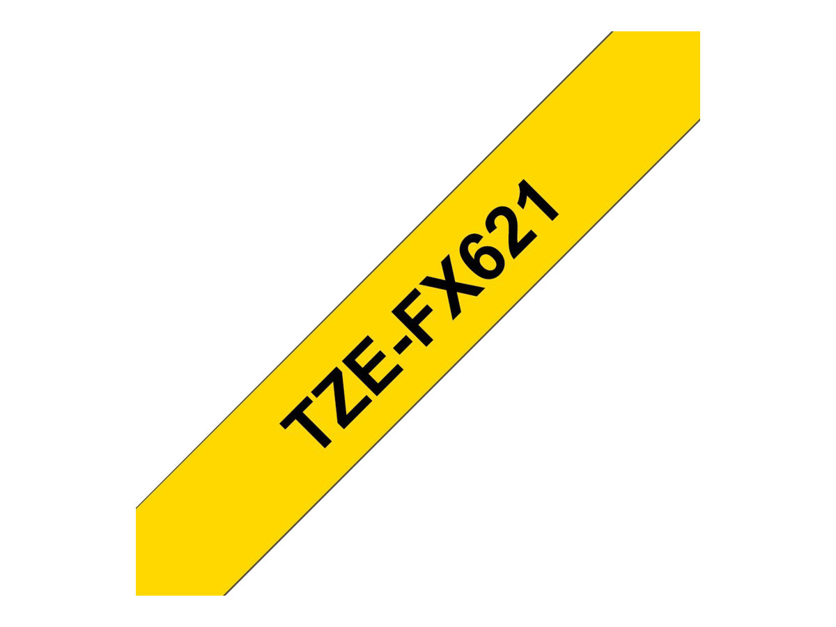 Brother TZe-FX621 - Schwarz auf Gelb - Rolle (09 cm x 8 m)